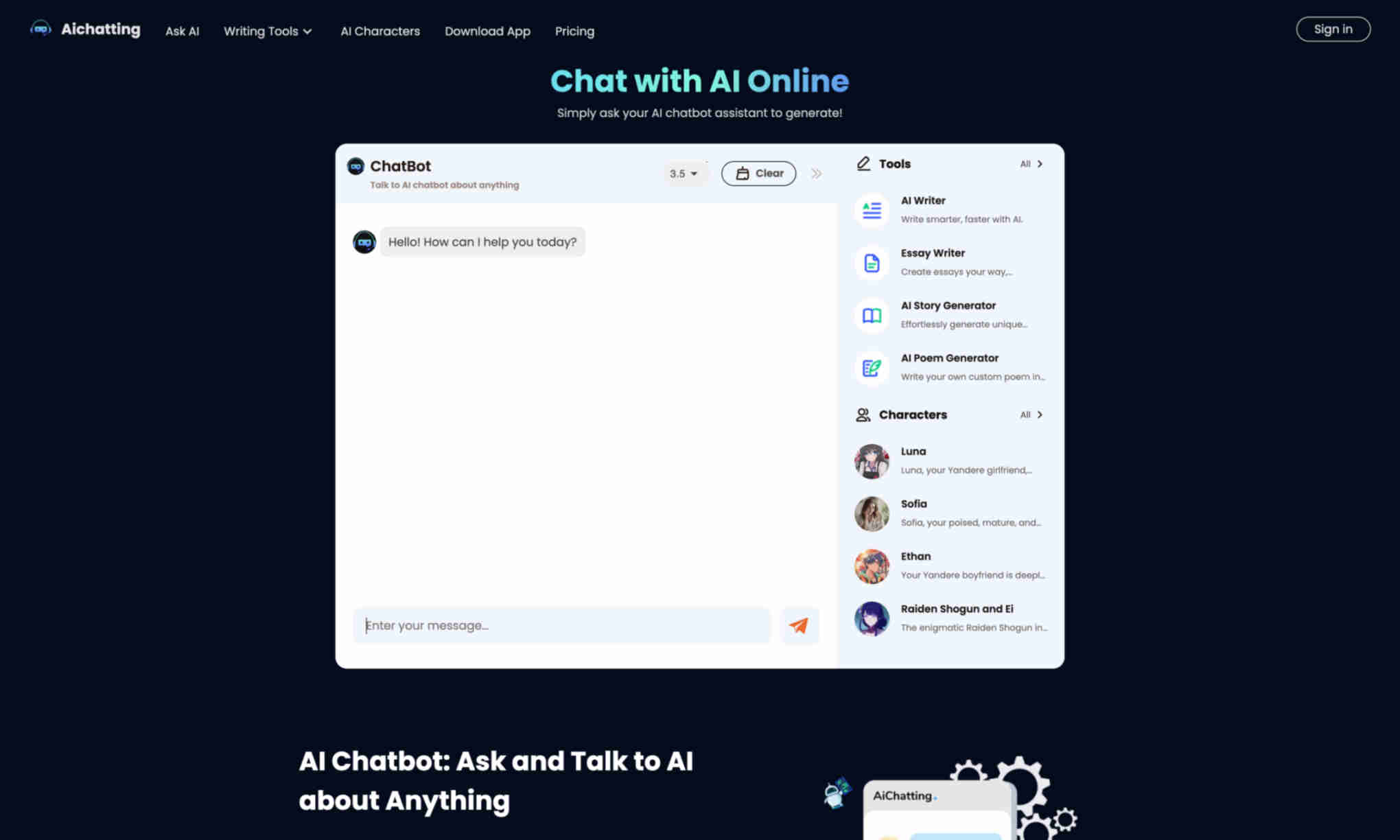 AI Chatting Homepage