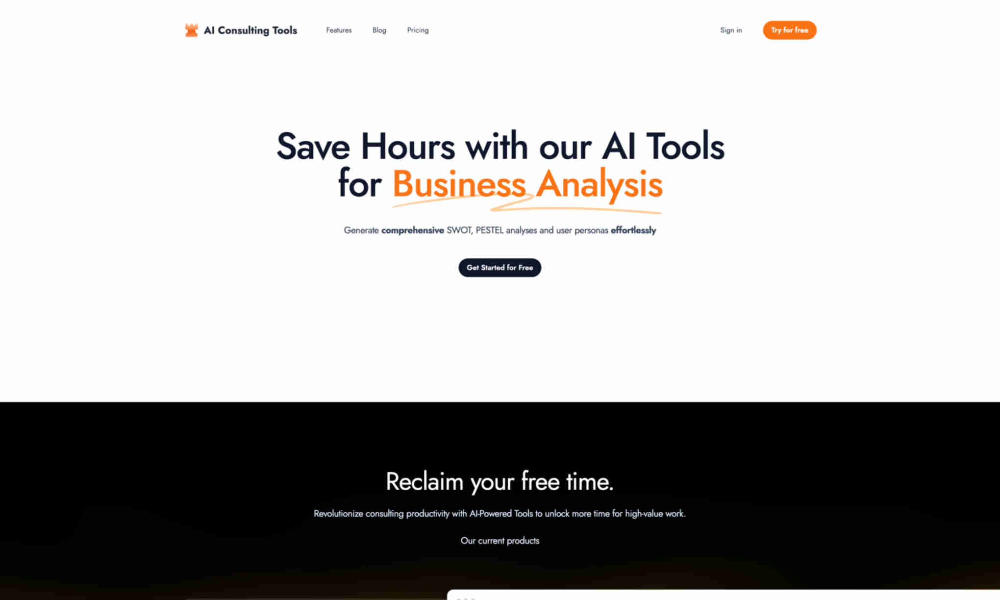 AI Consulting Tools Homepage