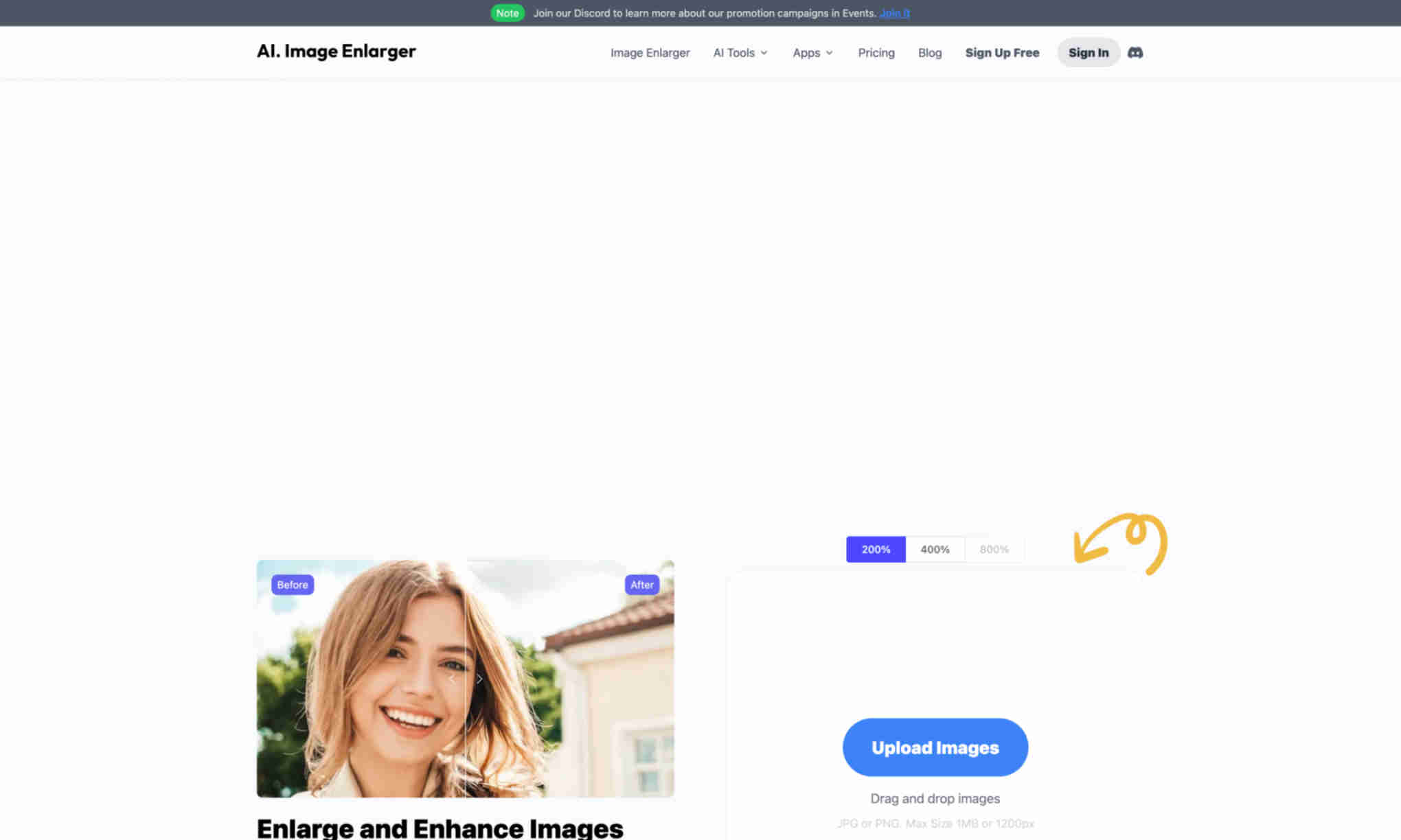 AI Image Enlarger Homepage