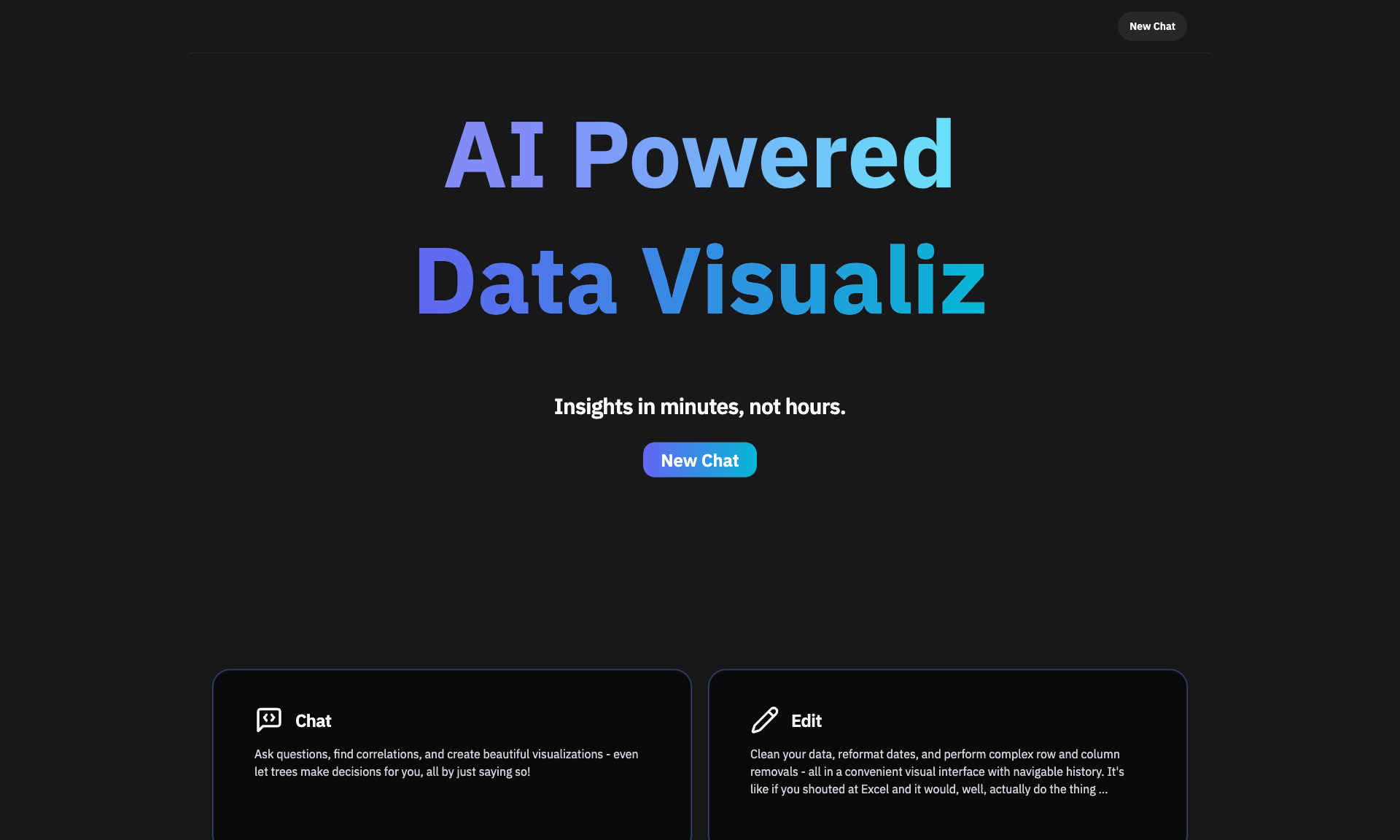 AI Powered Data Visualiz Homepage