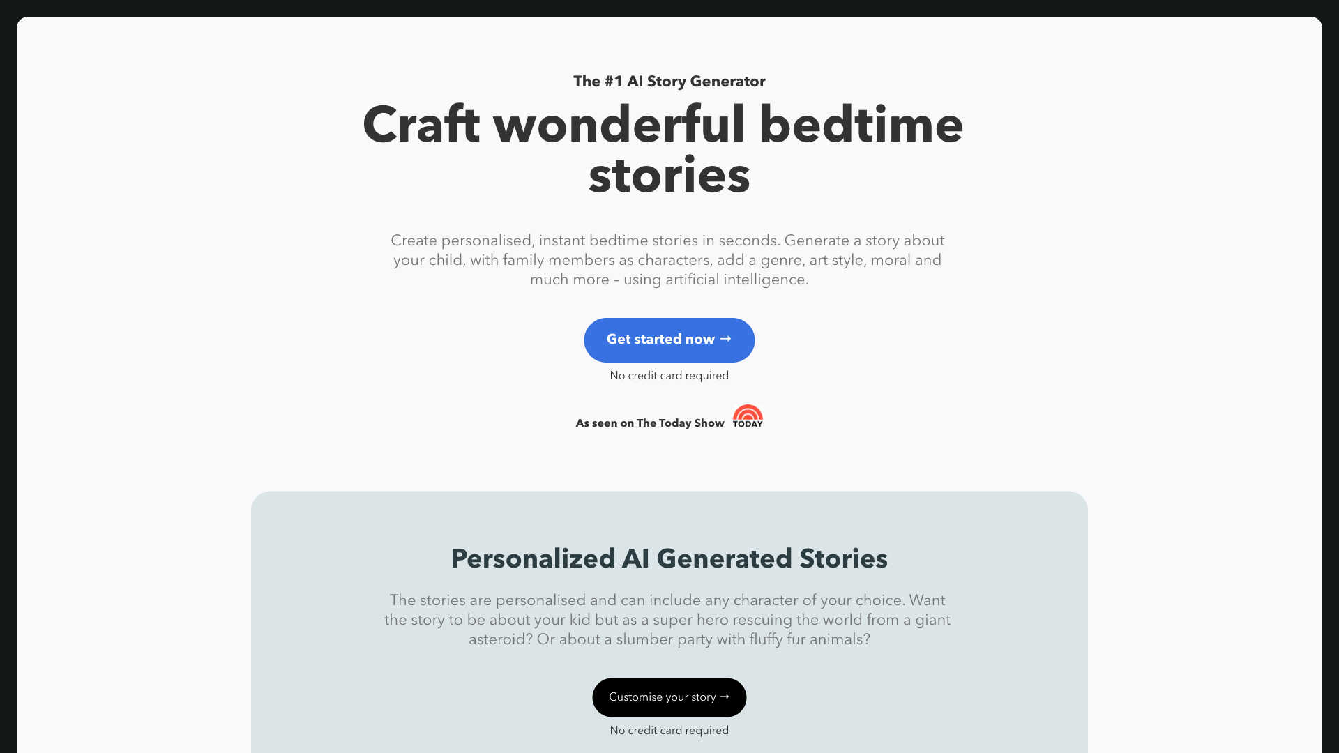 AI Story Generator Homepage