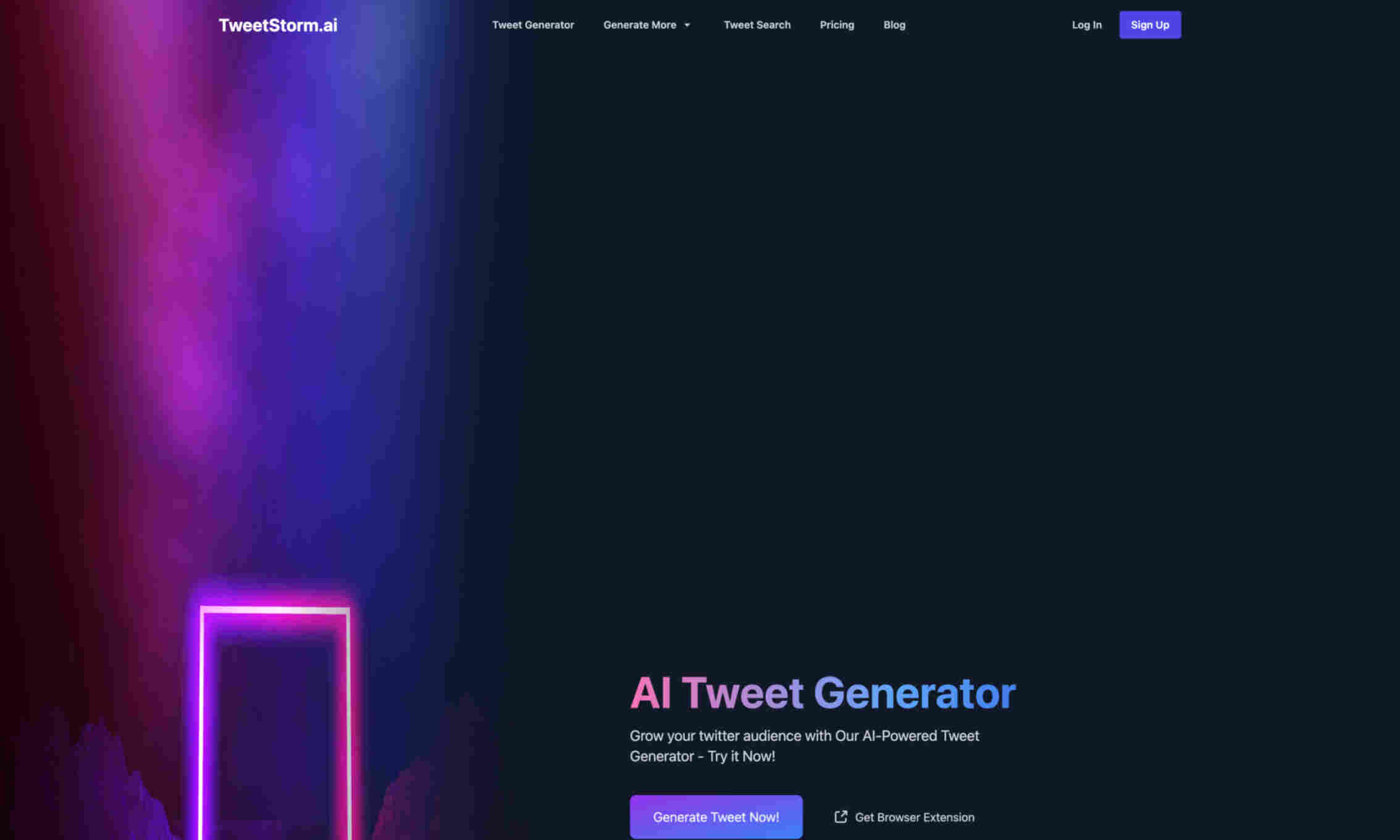 AI Tweet Generator Homepage