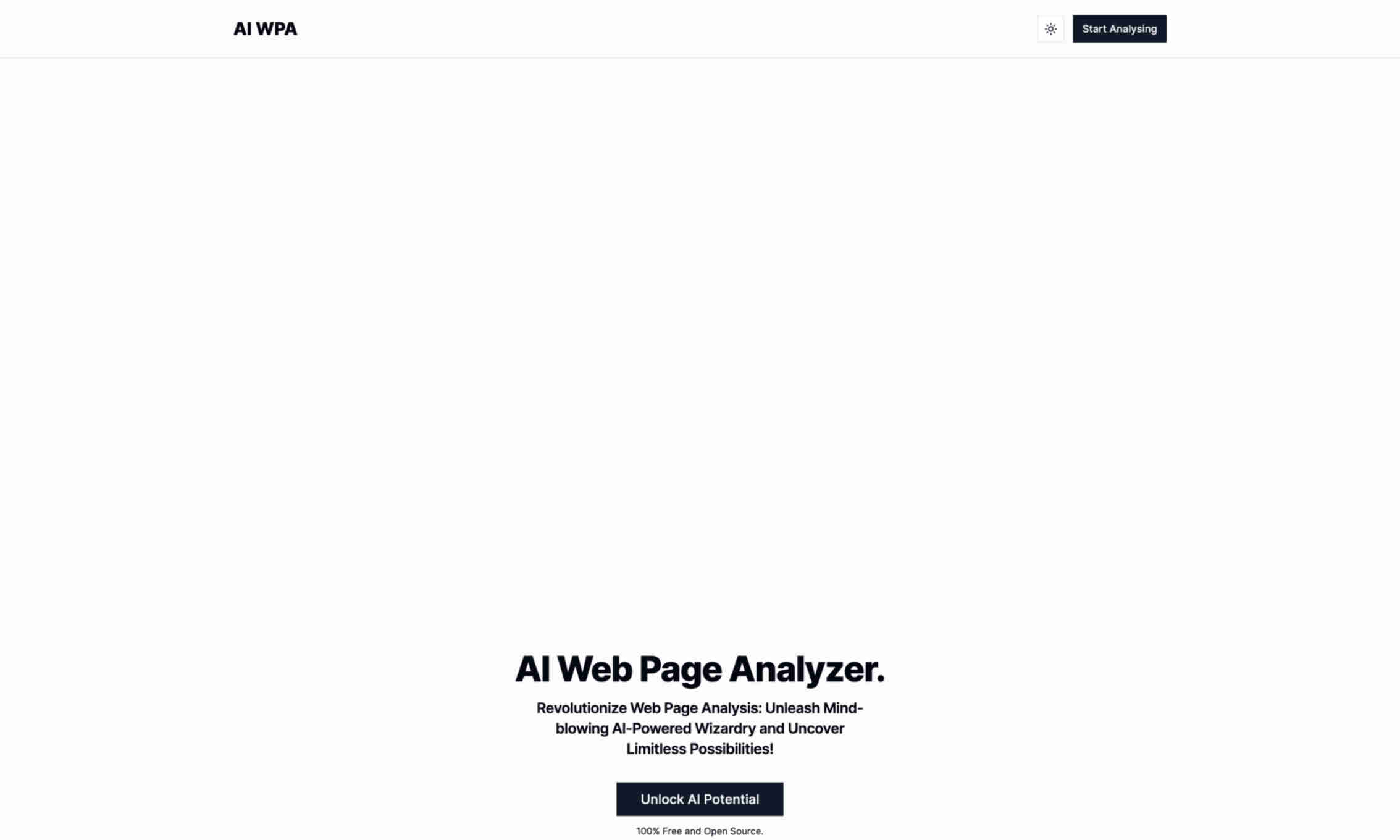 AI Web Page Analyzer Homepage