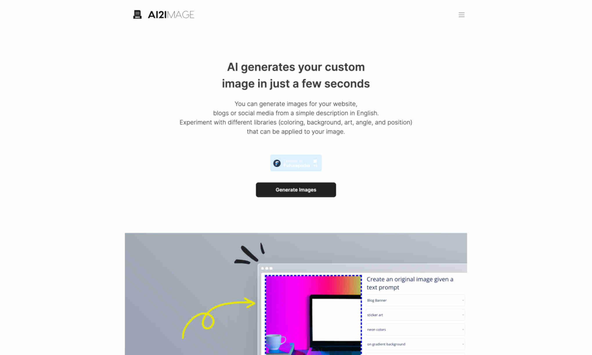 AI2image Homepage