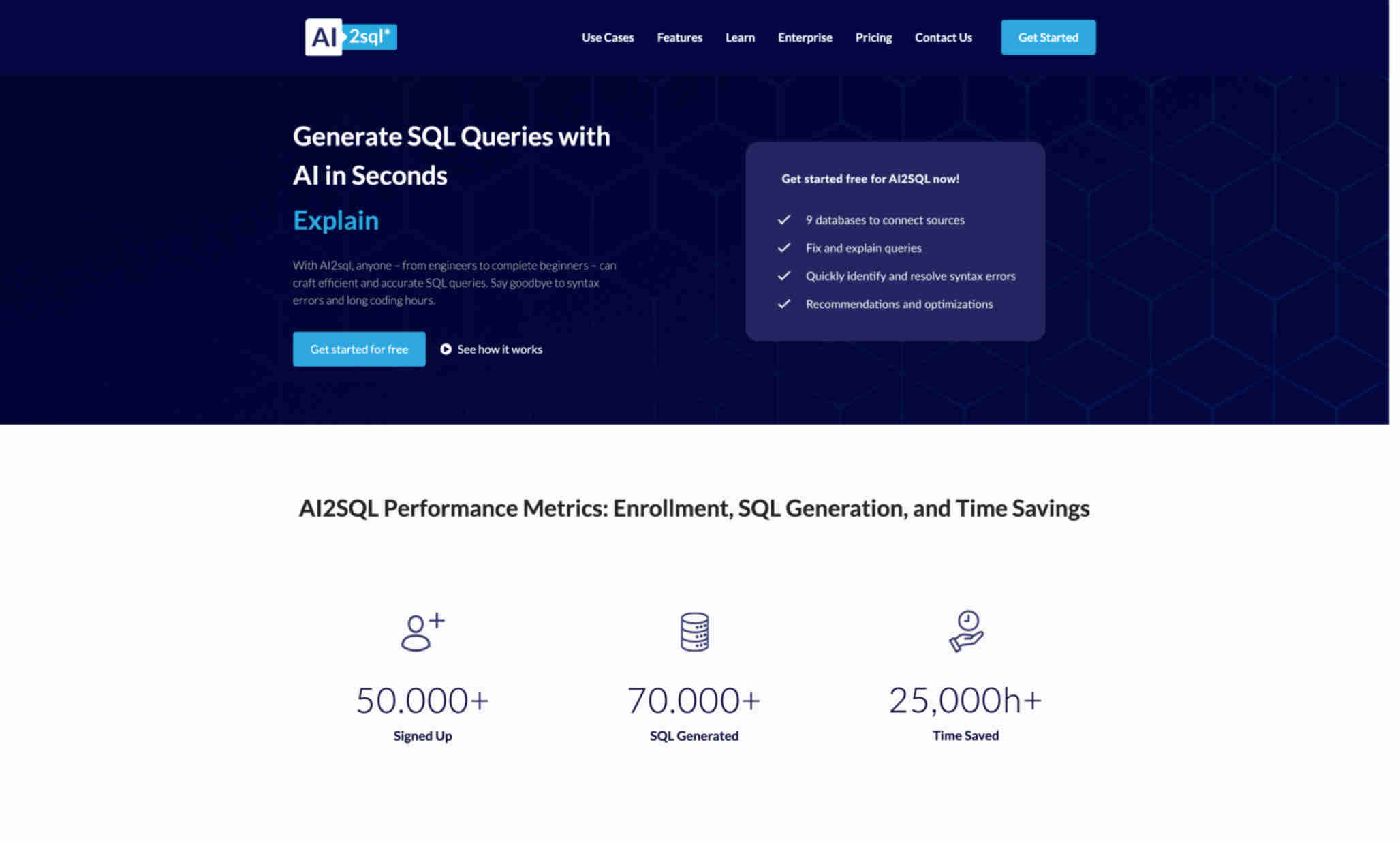 AI2sql Homepage