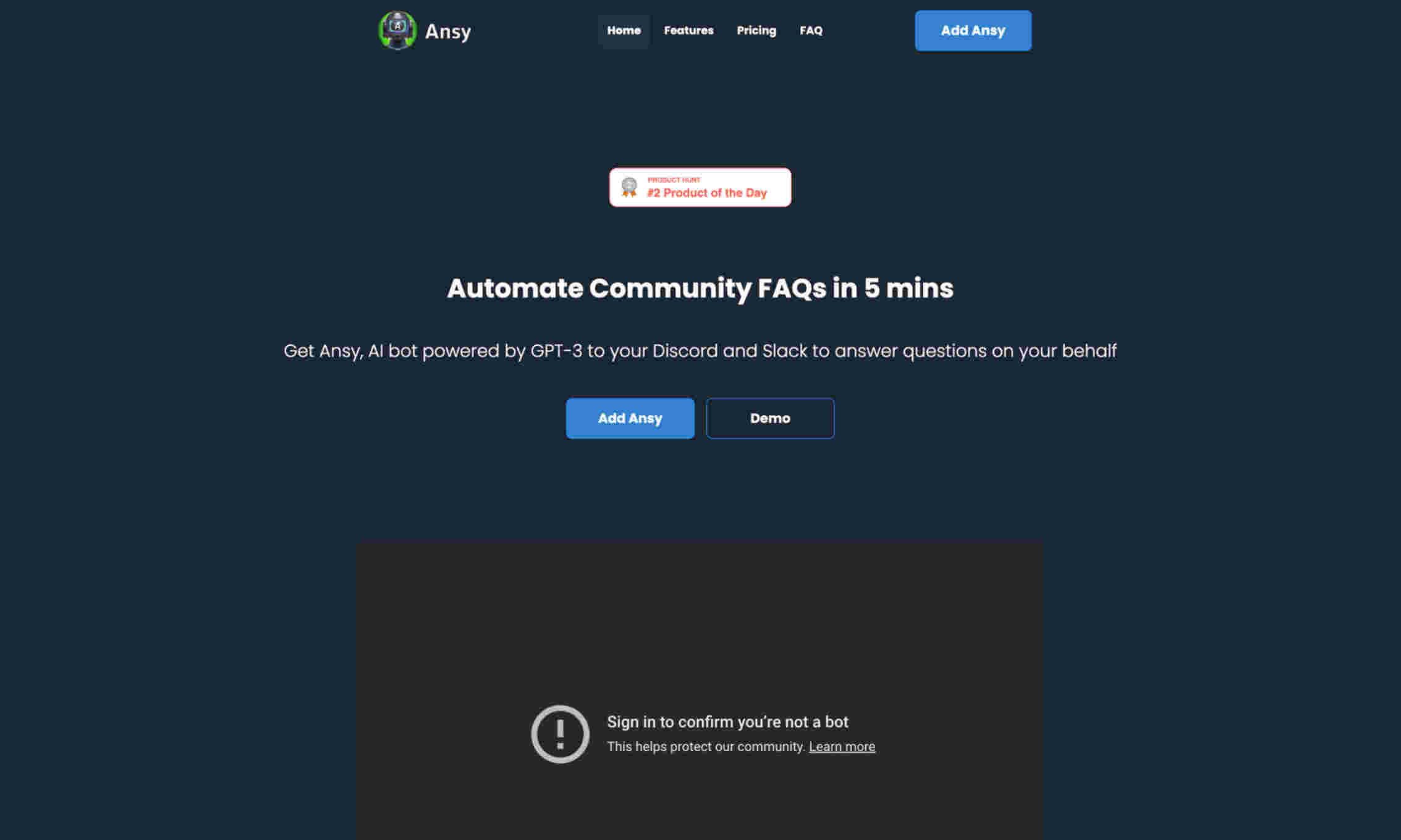 Ansy Homepage