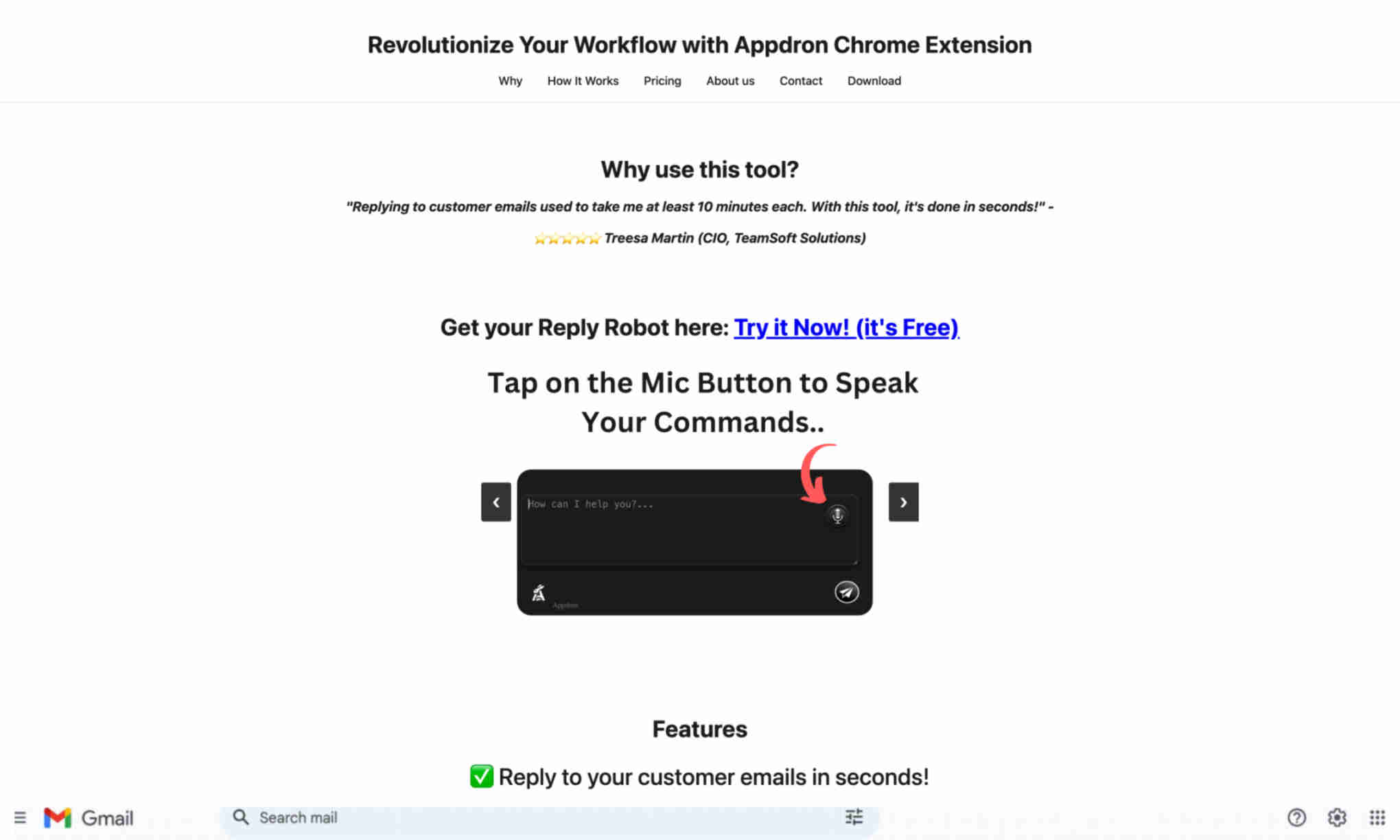 Appdron Chrome Extension Homepage