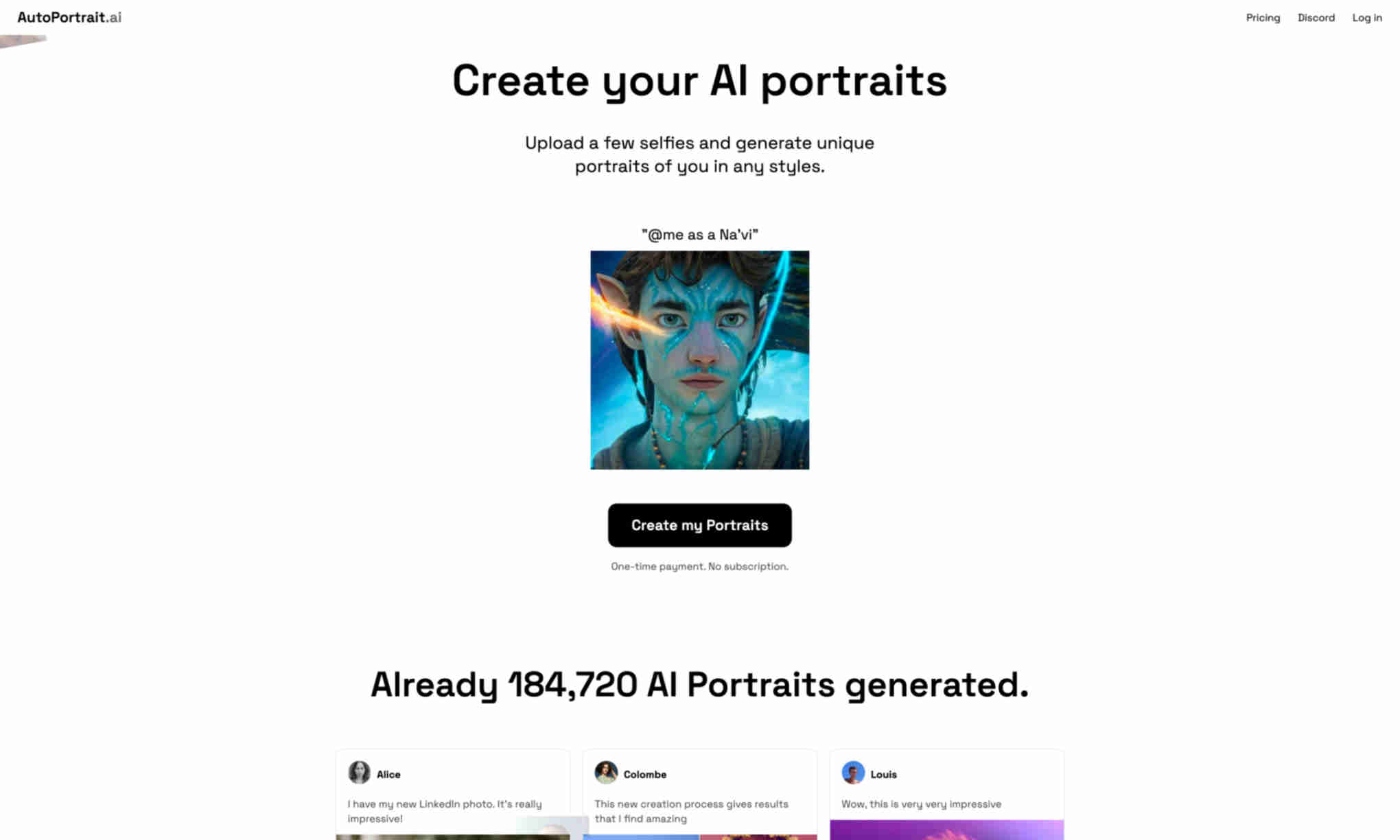 AutoPortrait.ai Homepage