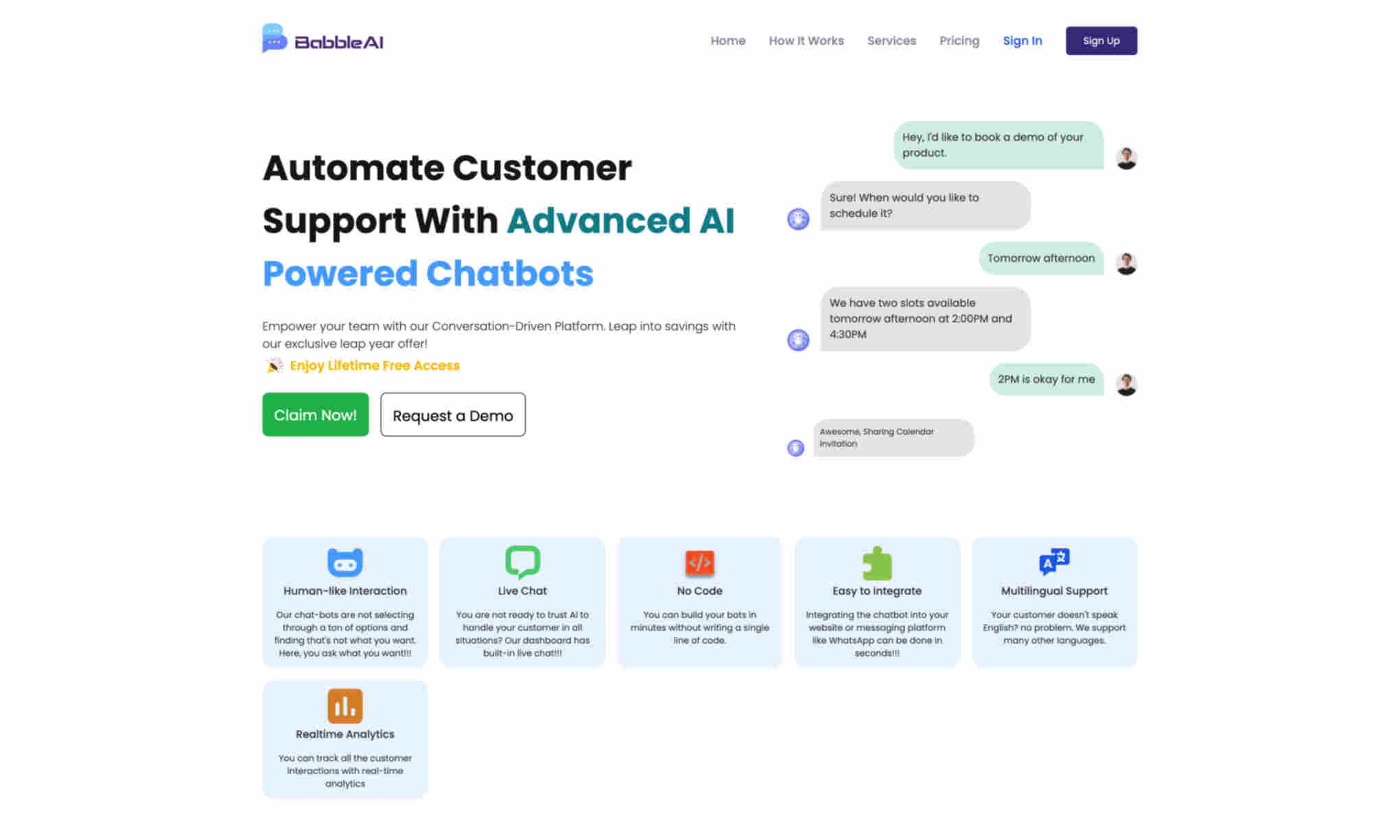 Babble AI Homepage