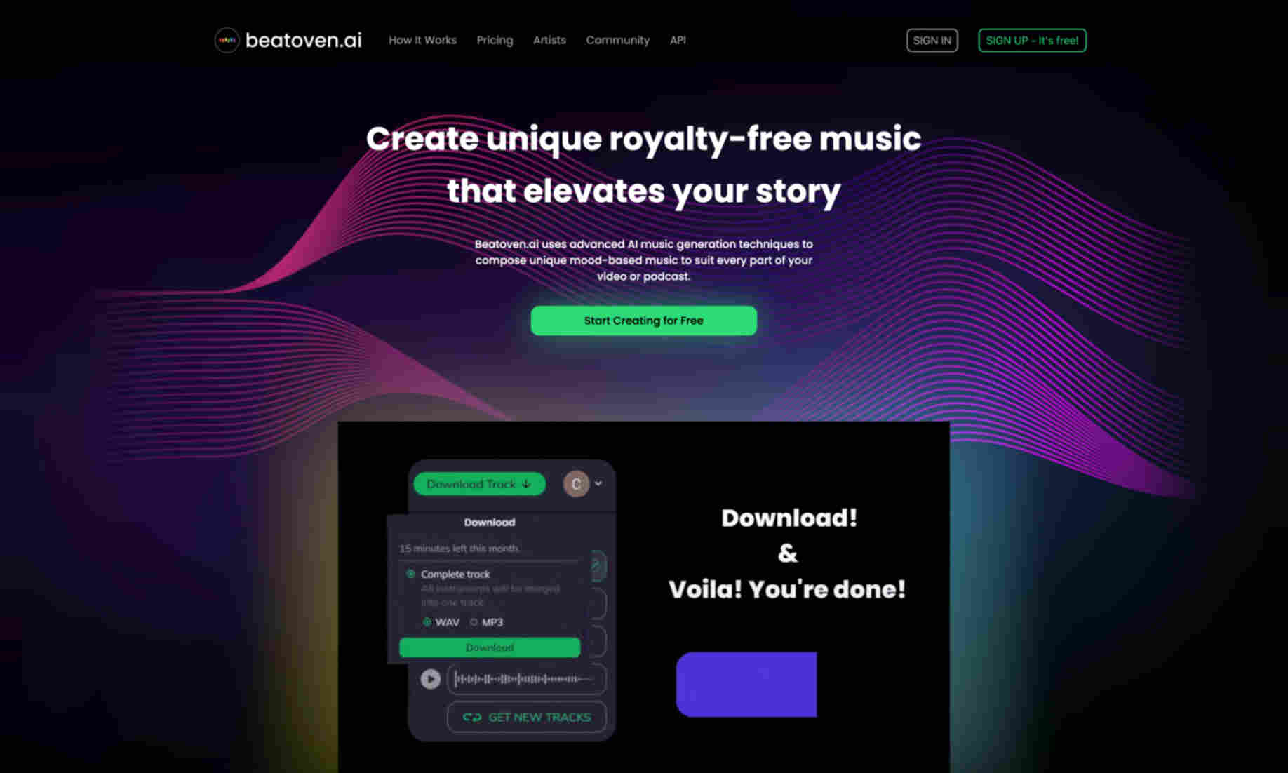 Beatoven.ai Homepage