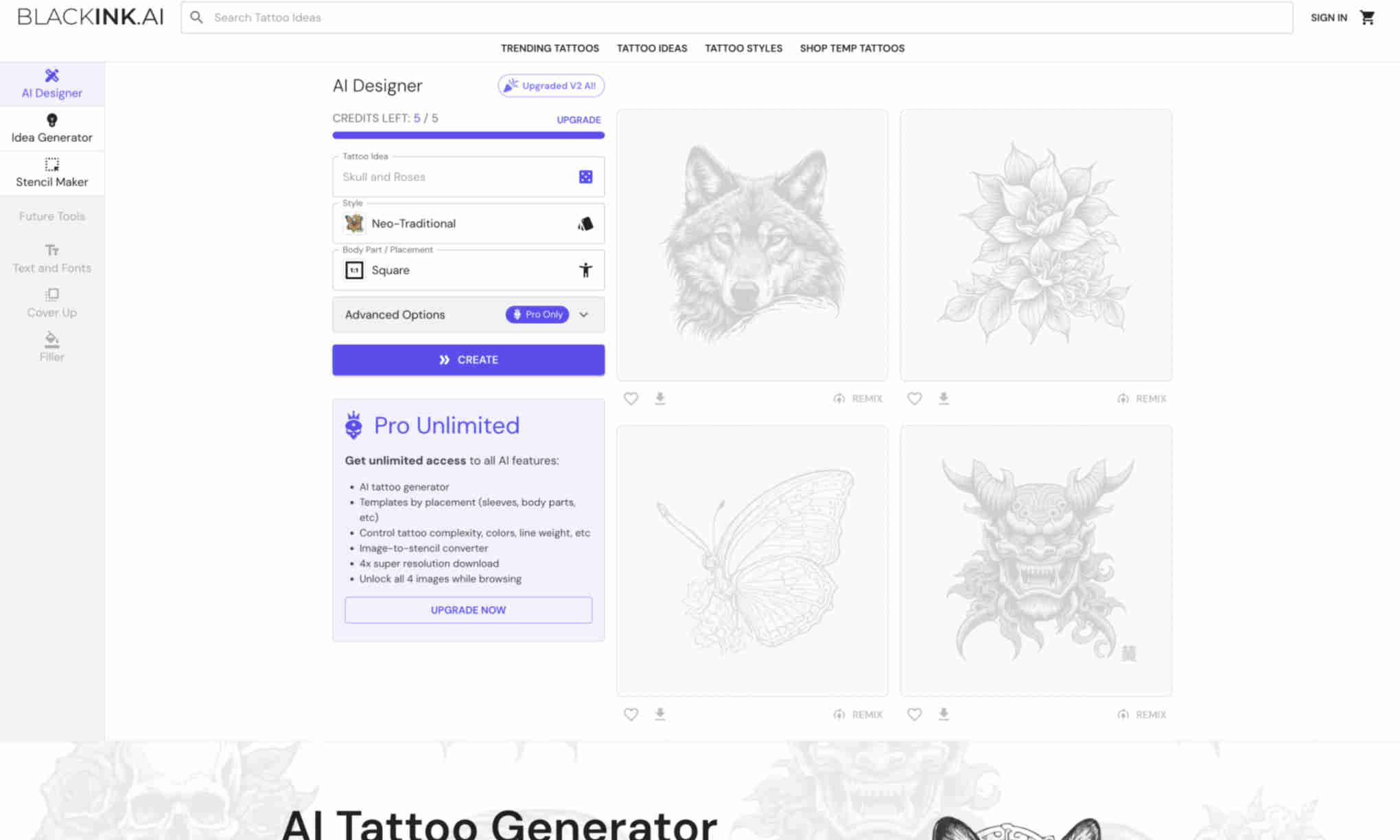 BlackInk.AI Homepage