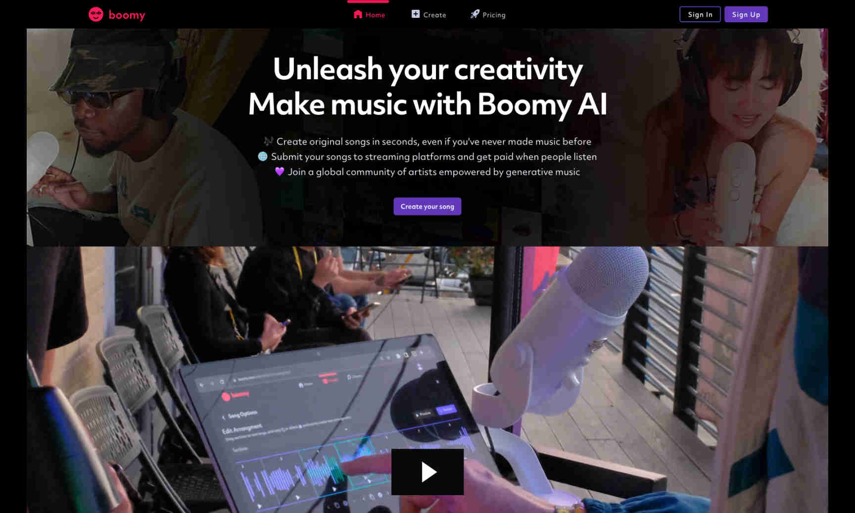 Boomy Homepage