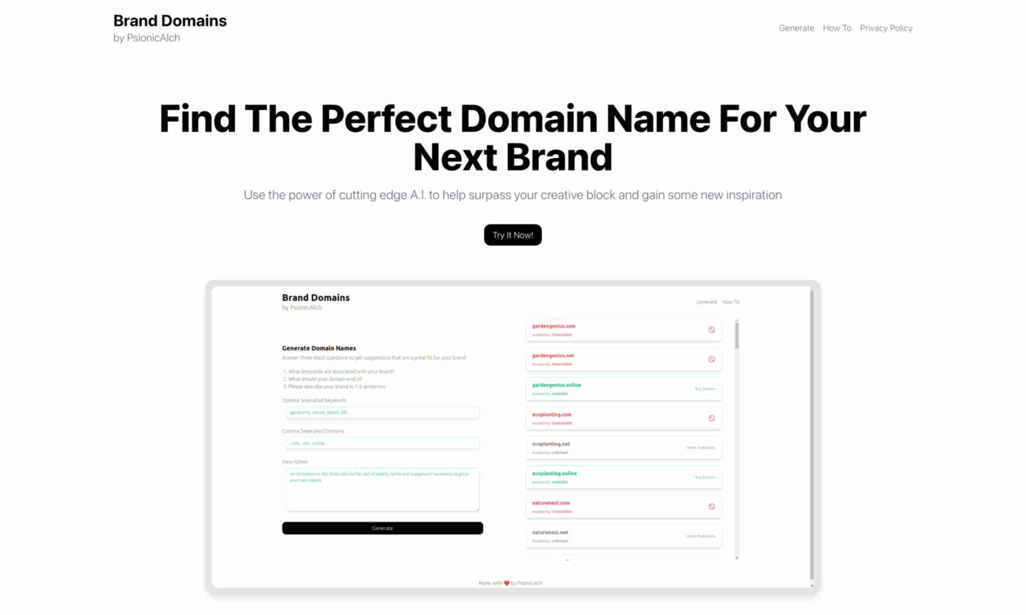 Brand Domains Homepage