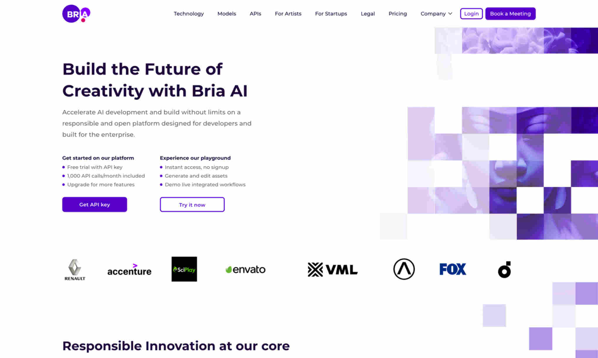 Bria AI Homepage