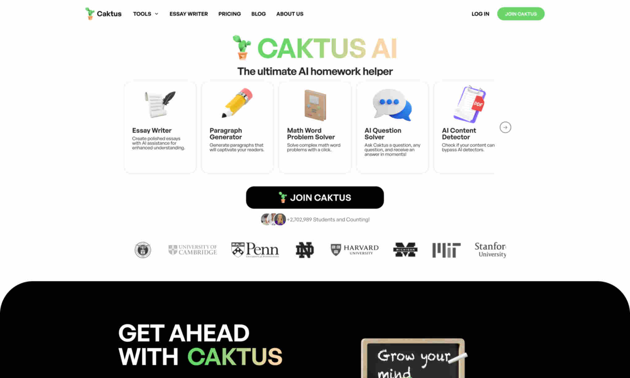 Caktus AI Homepage