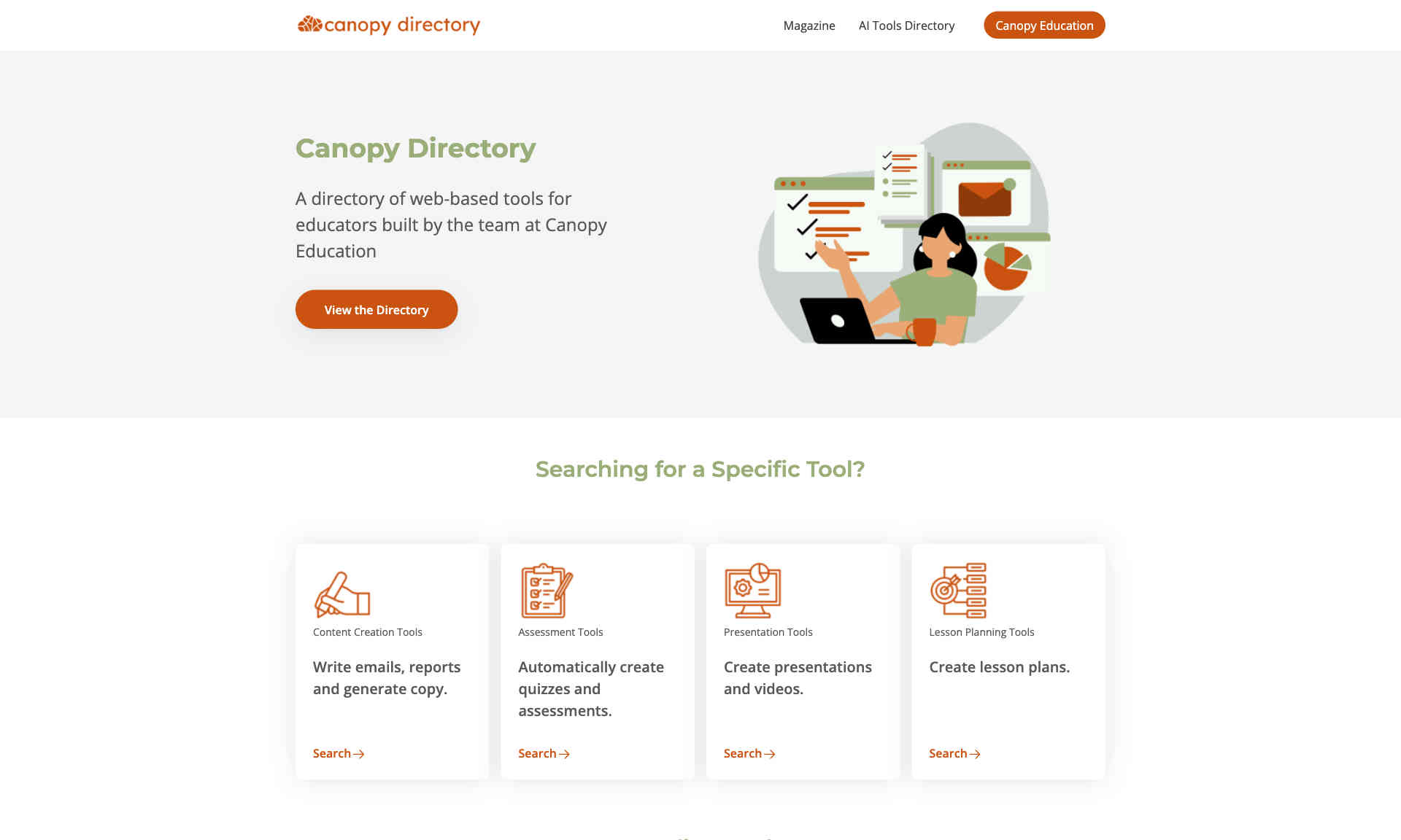 Canopy Directory Homepage