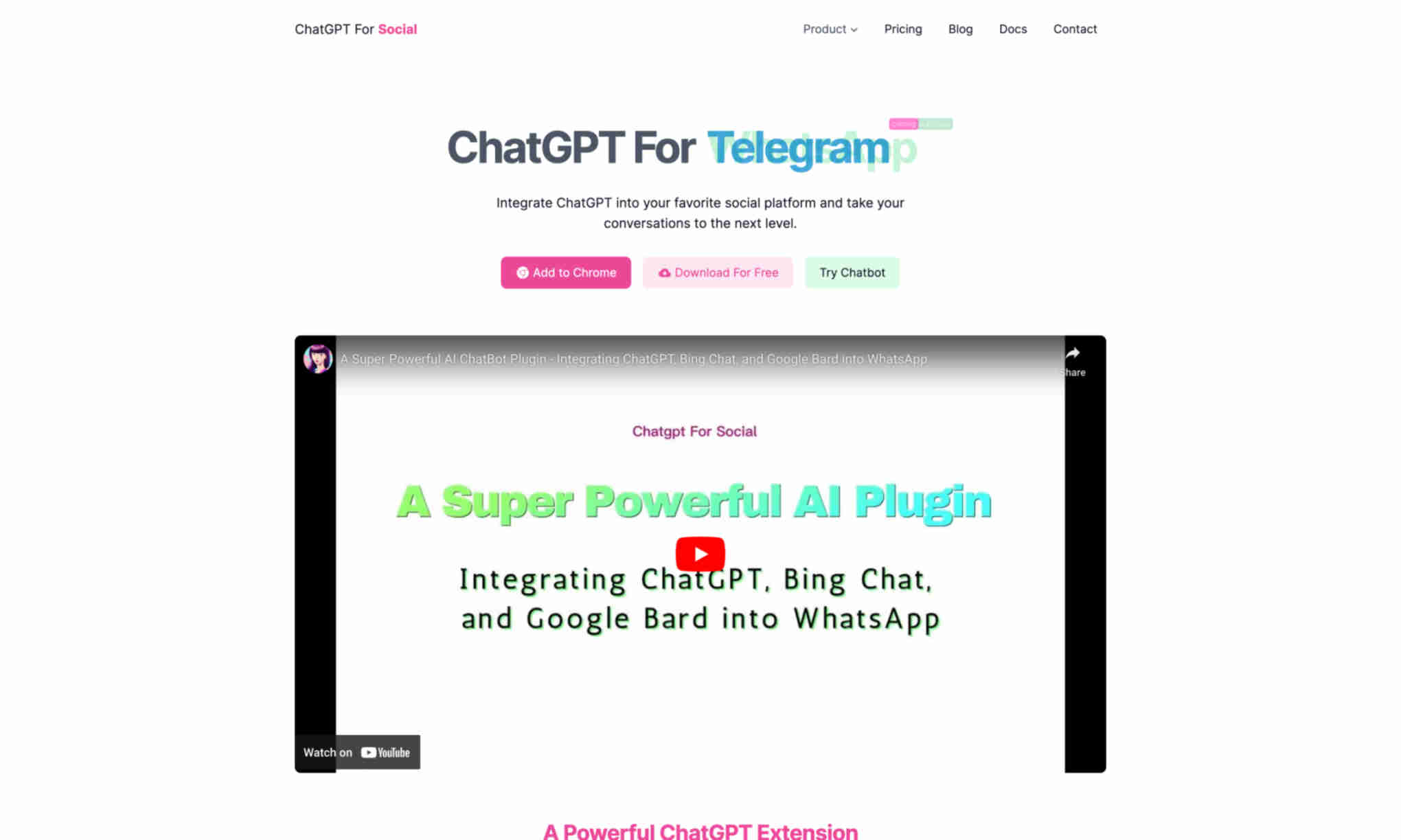 ChatGPT For Social Homepage