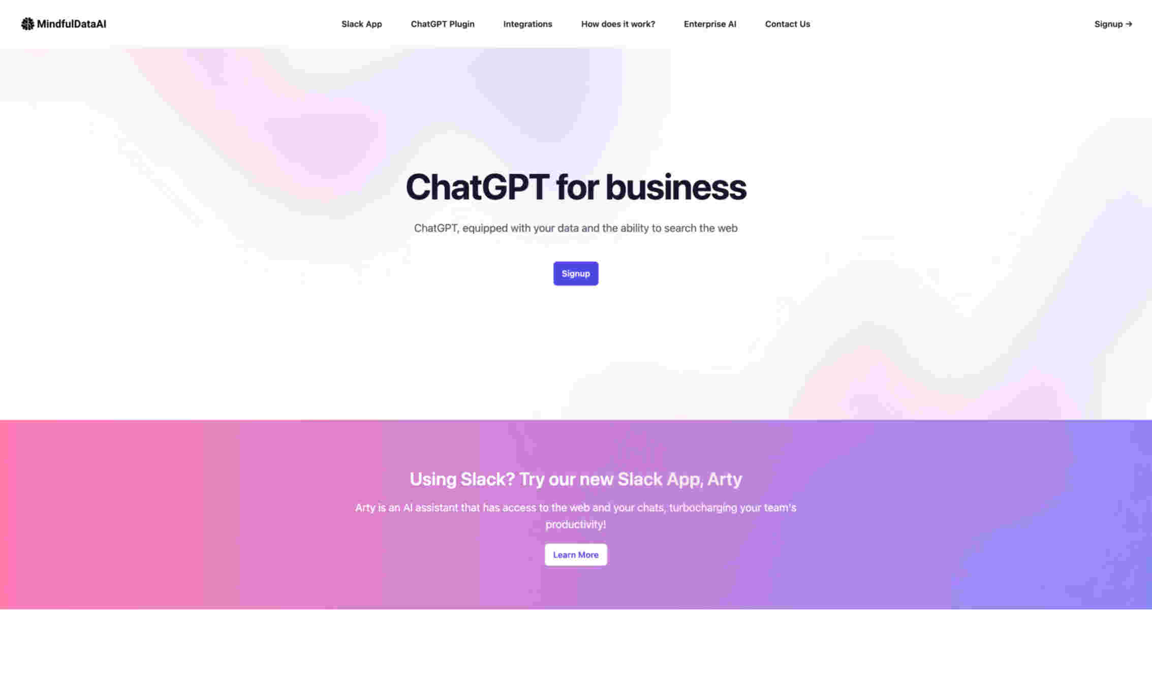 ChatGPT for Business Homepage