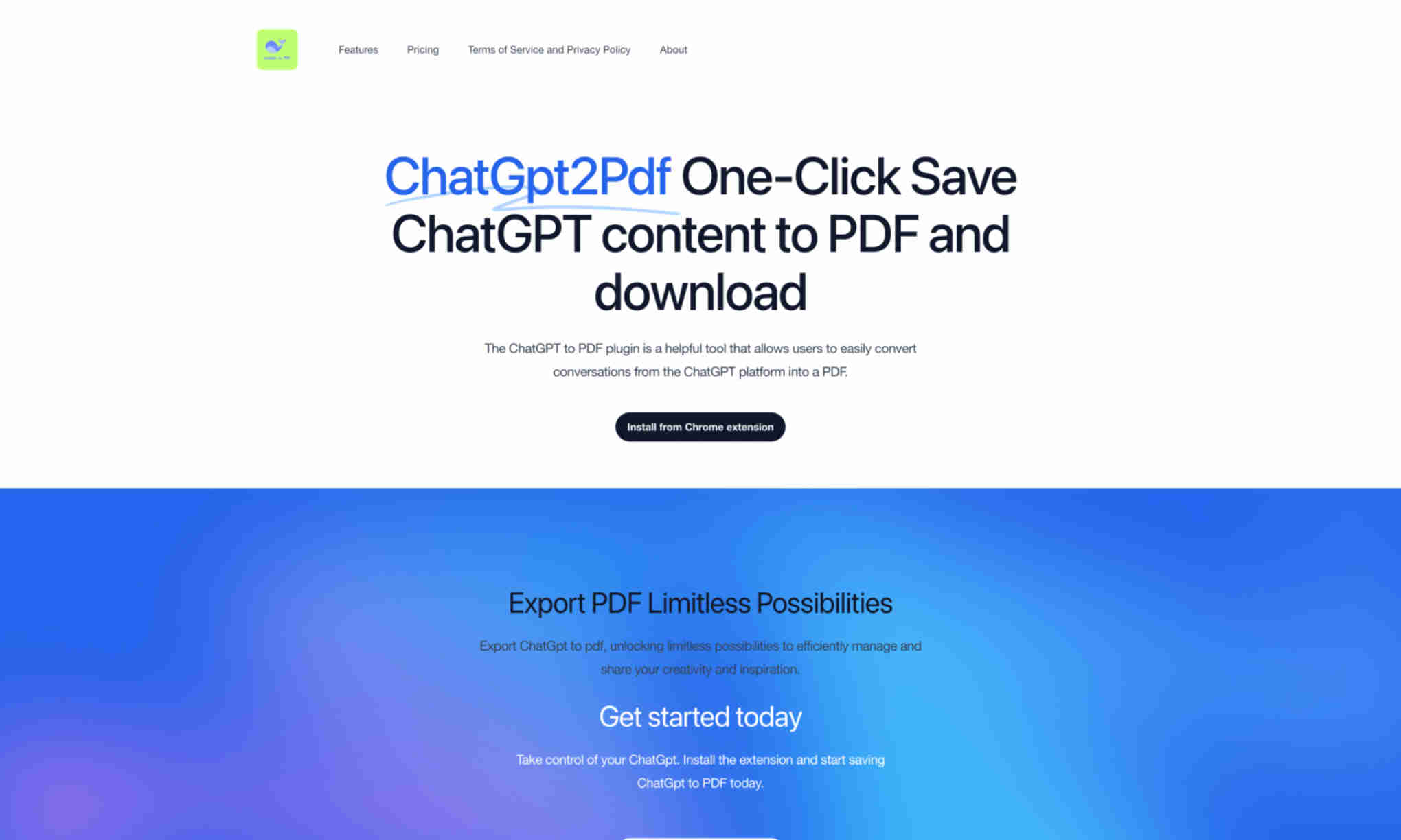 ChatGpt2Pdf Homepage