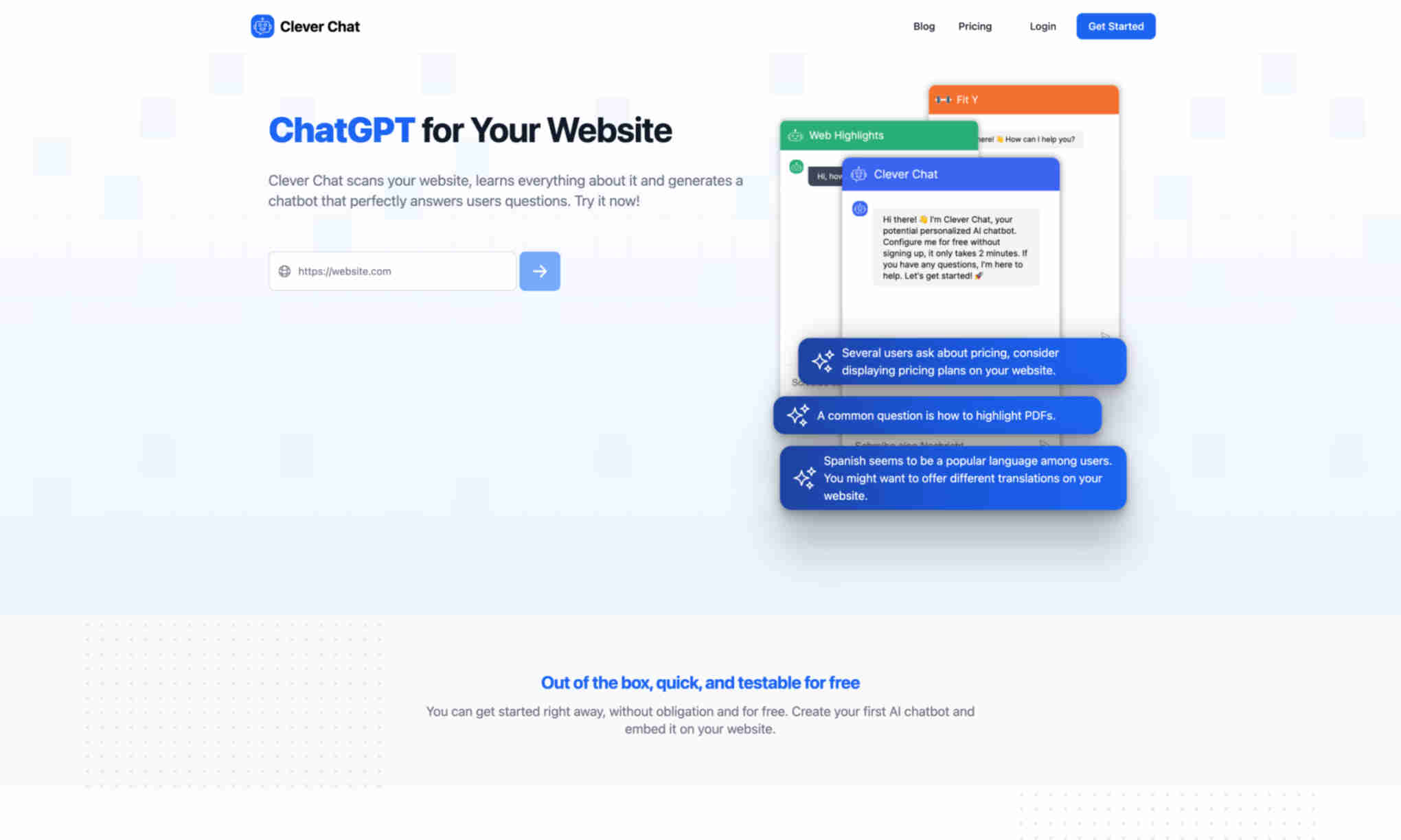 Clever Chat Homepage