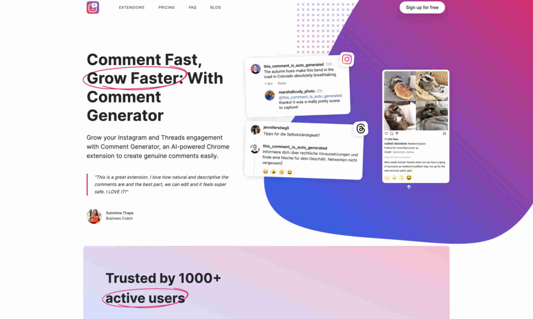 Comment Generator Homepage