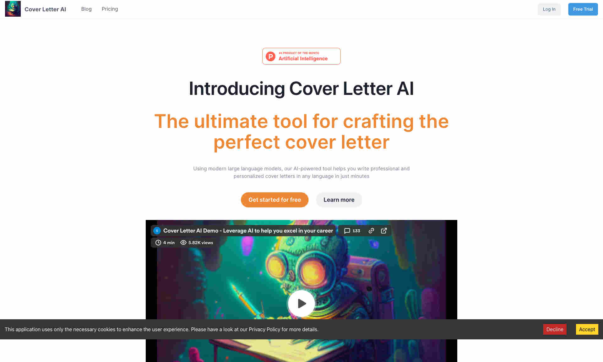 Cover Letter AI Homepage