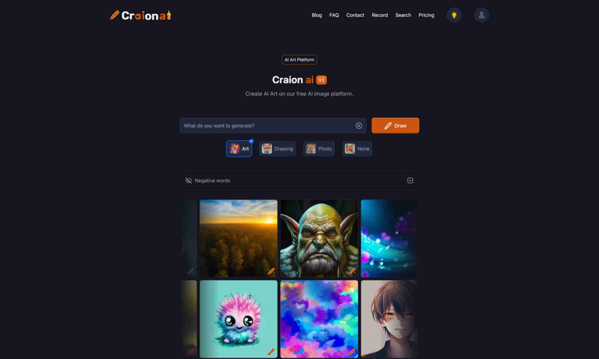 Craion AI Homepage