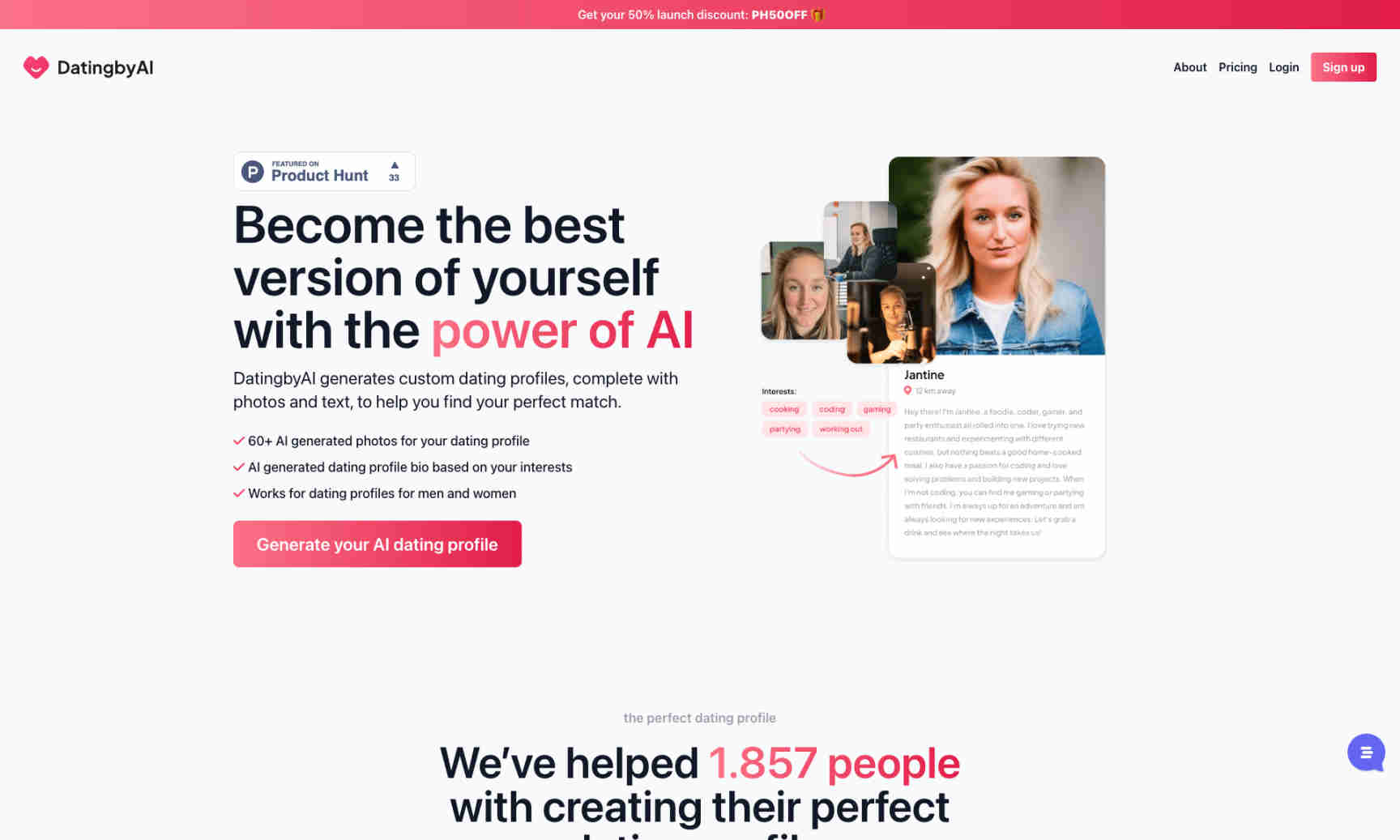 DatingbyAI Homepage