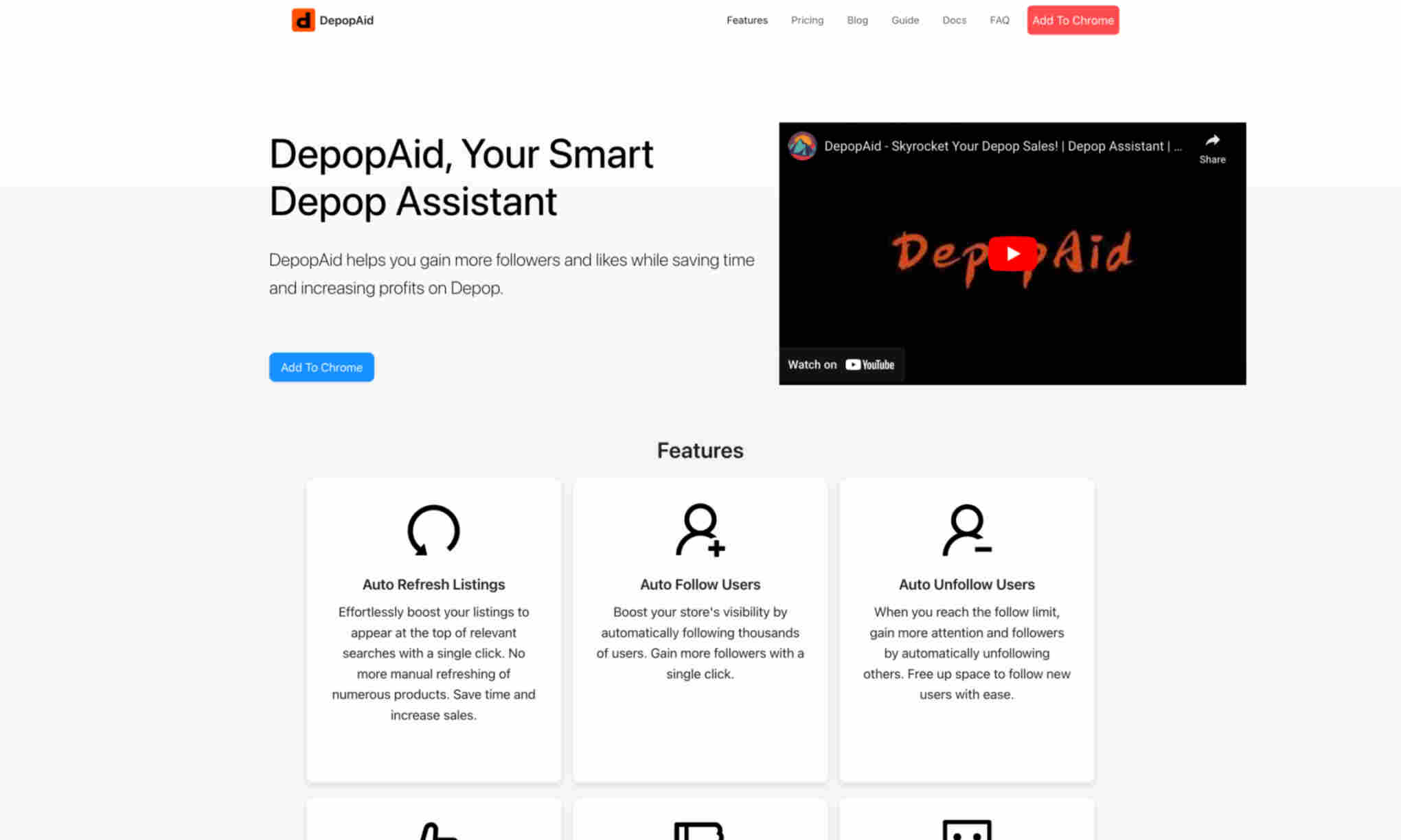 DepopAid Homepage