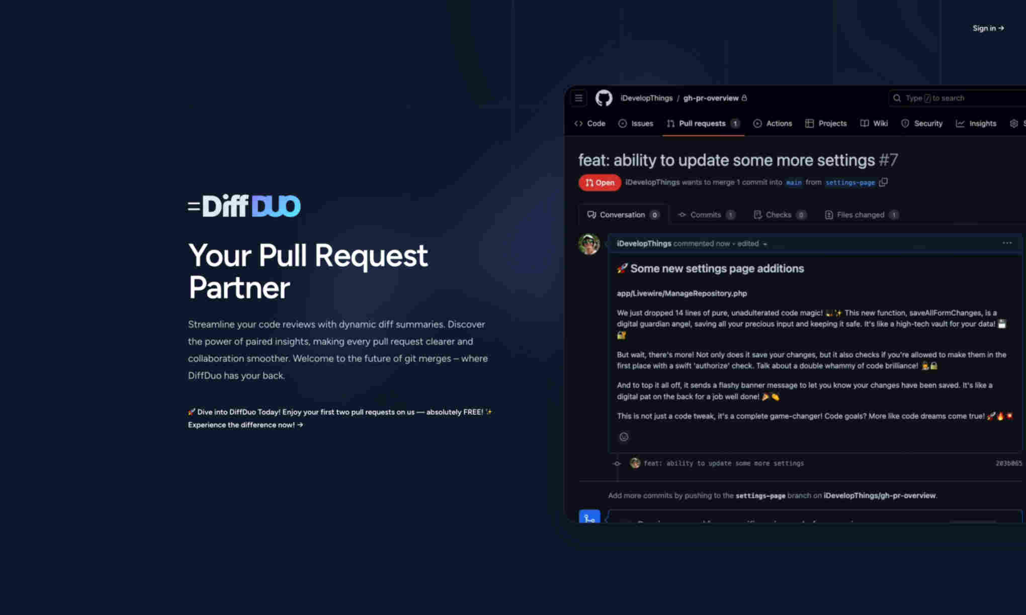 DiffDuo Homepage