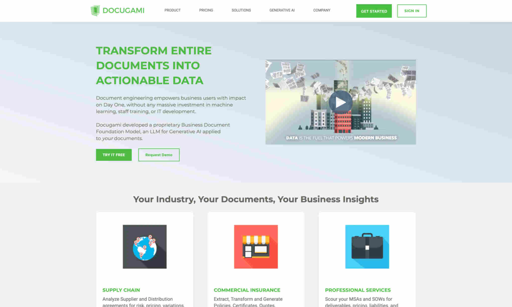 Docugami Homepage