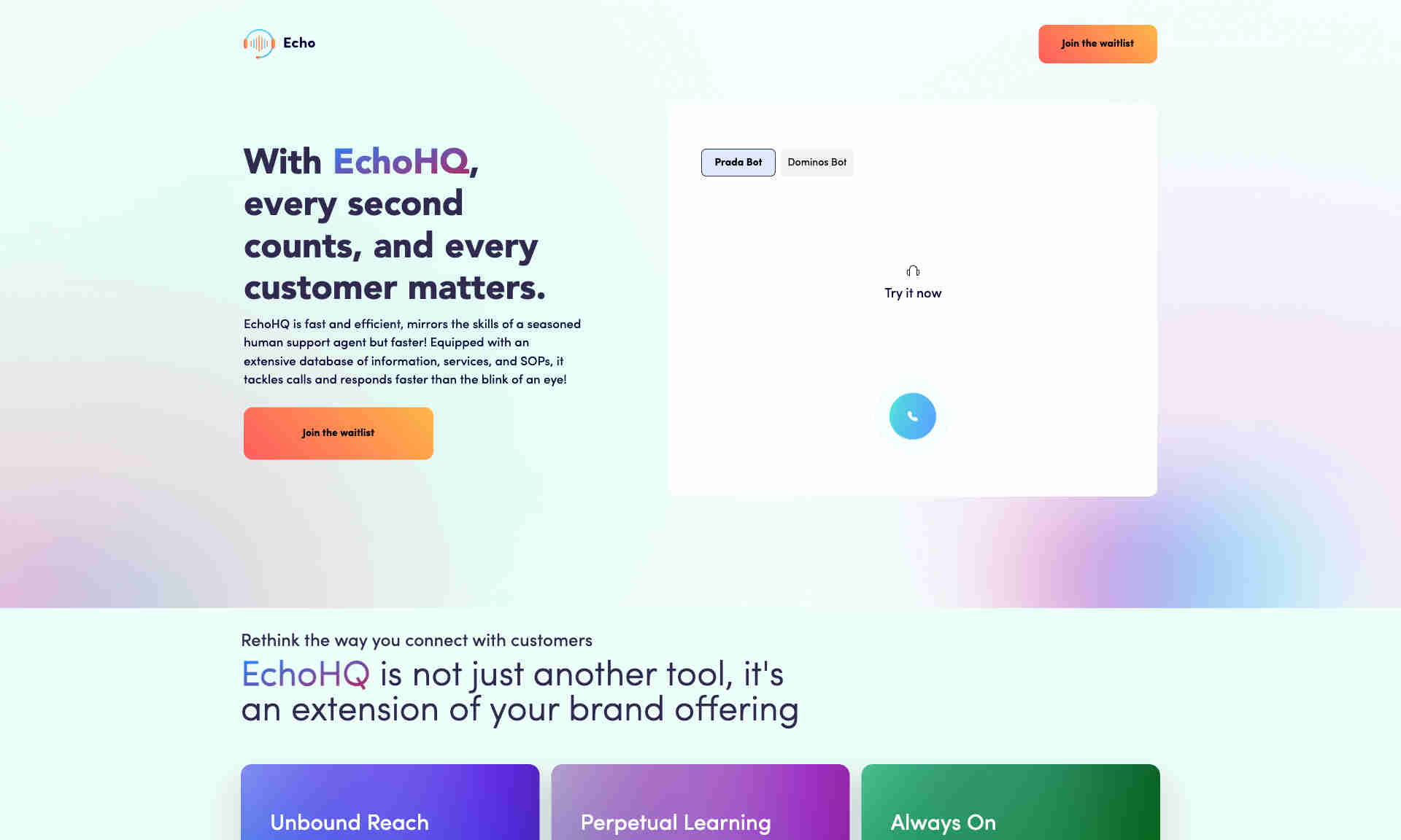 EchoHQ Homepage