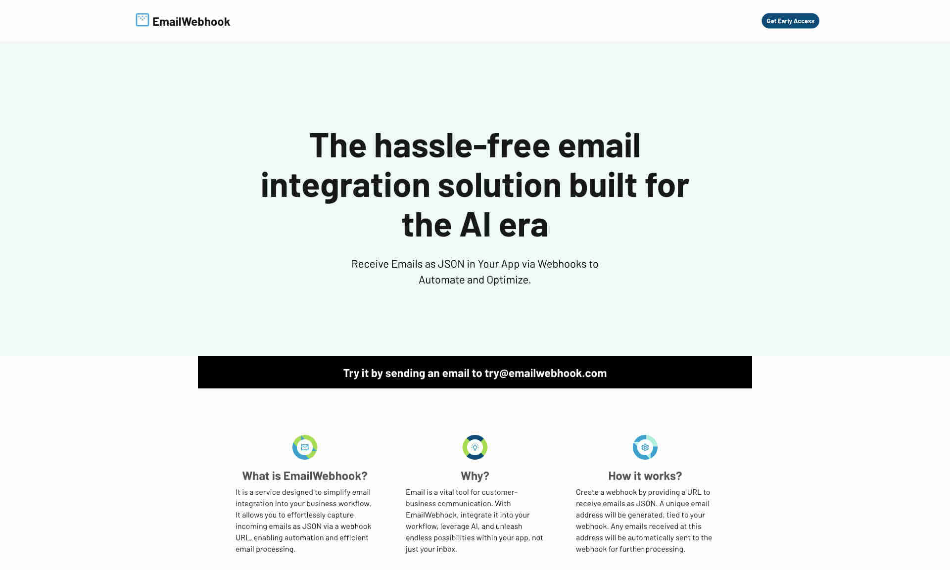 EmailWebhook Homepage