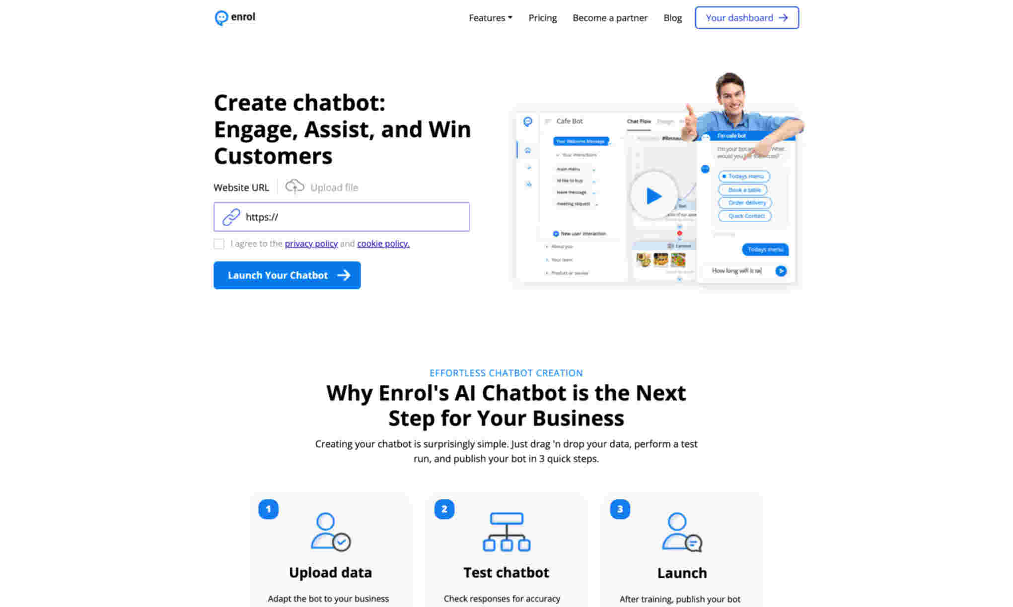 Enrol Chatbot Homepage