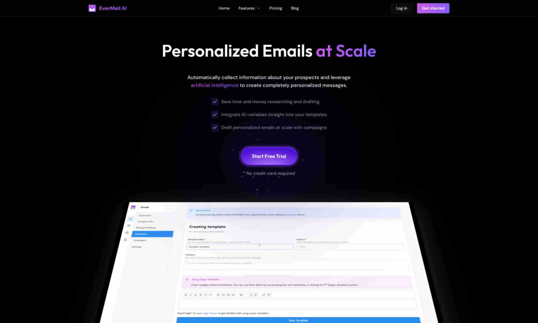 EverMail AI Homepage