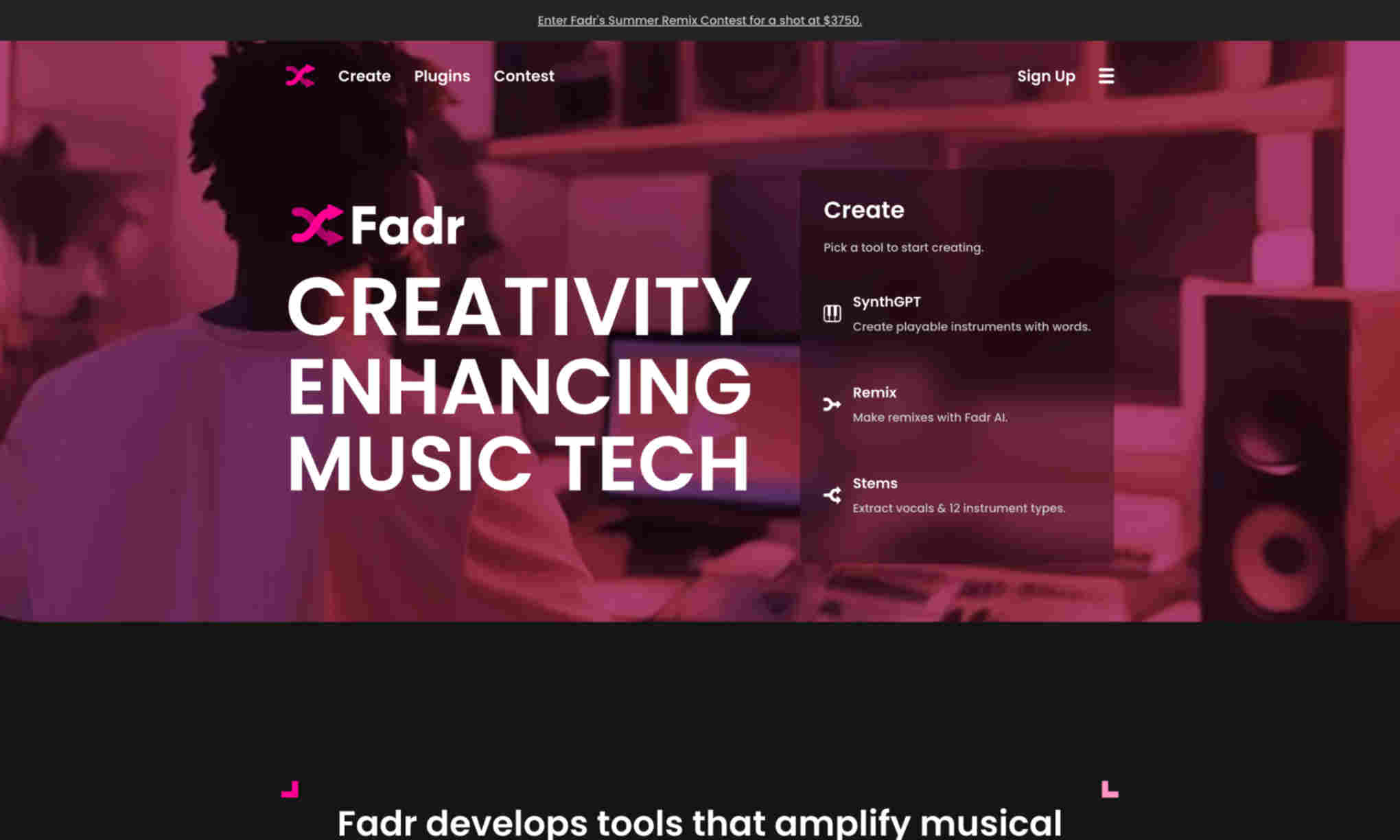 Fadr Homepage