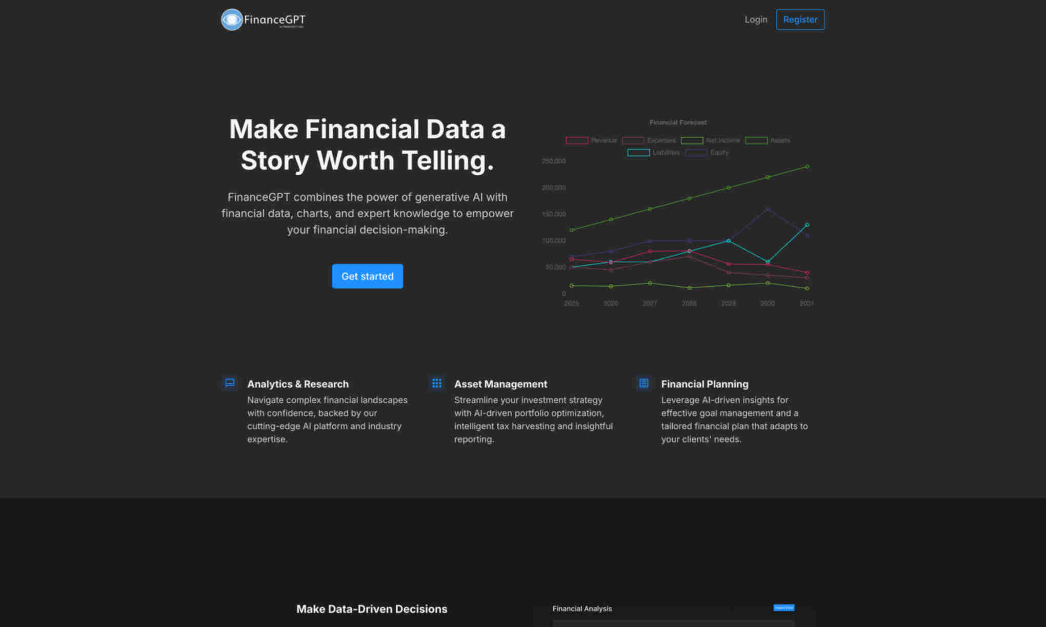 FinanceGPT Homepage