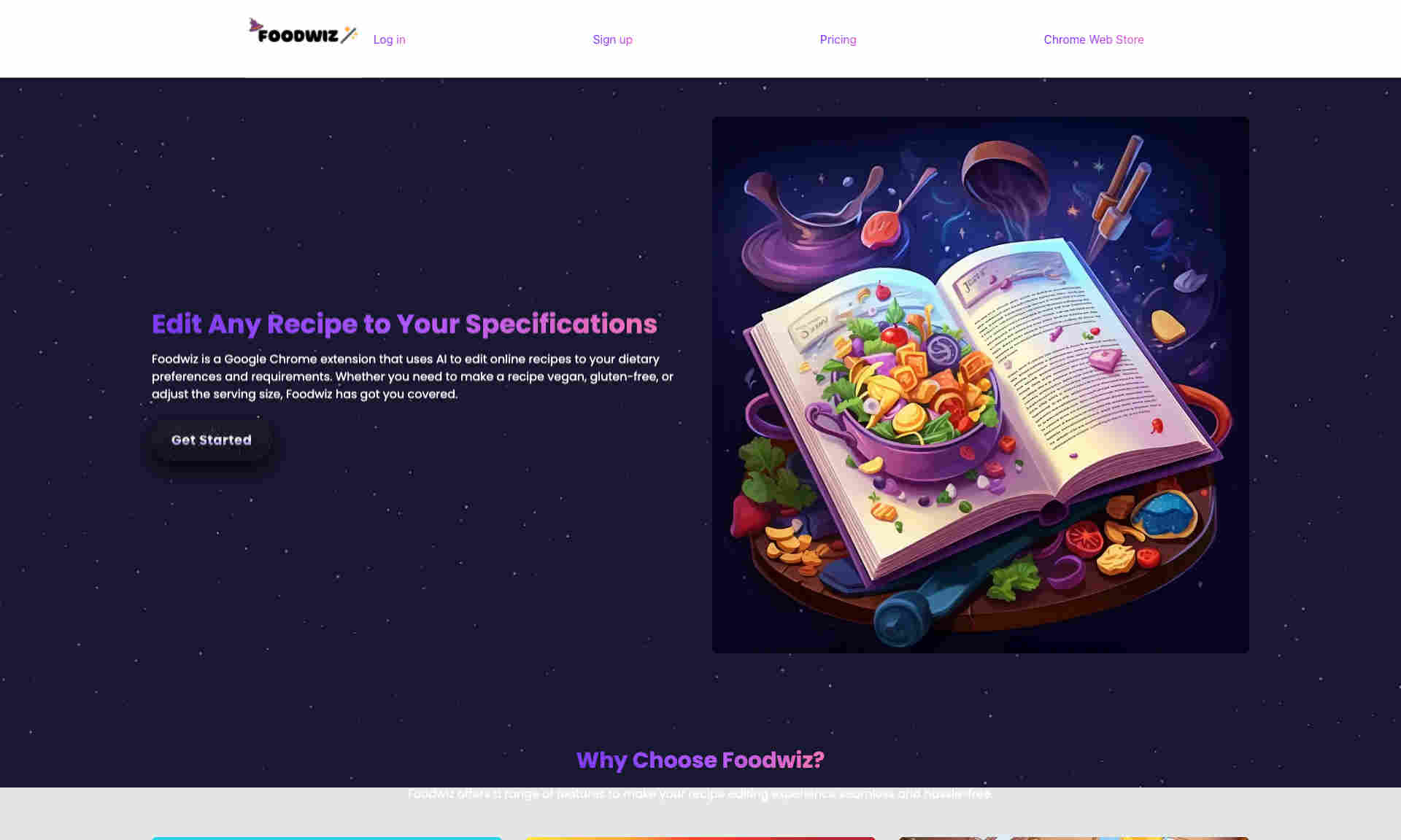 FoodWiz Homepage