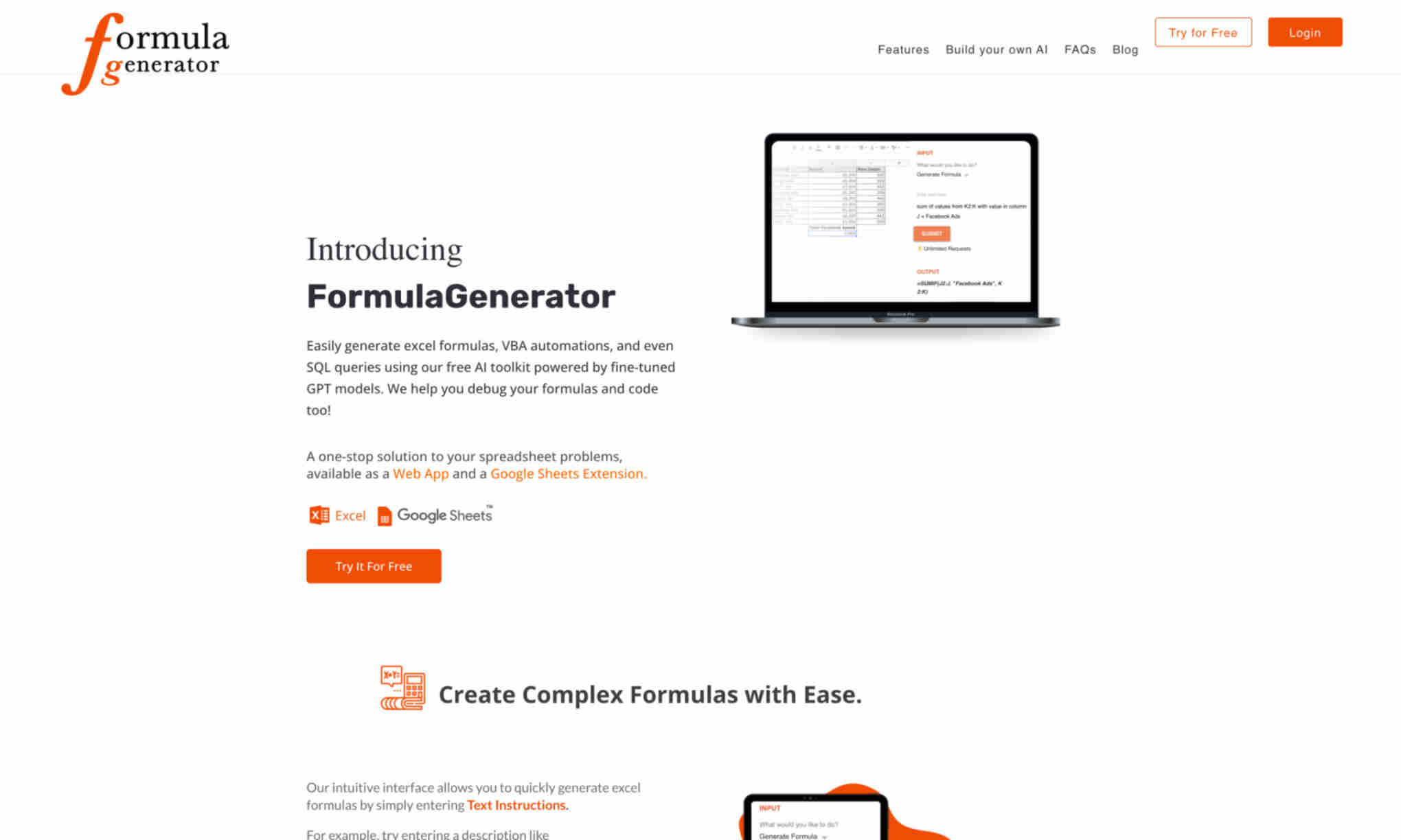 FormulaGenerator Homepage