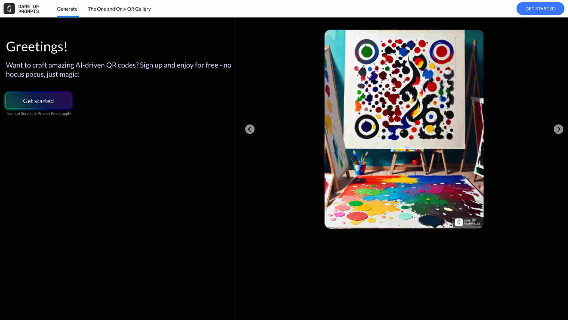 Game of Prompts: The One and Only QR Gallery Homepage