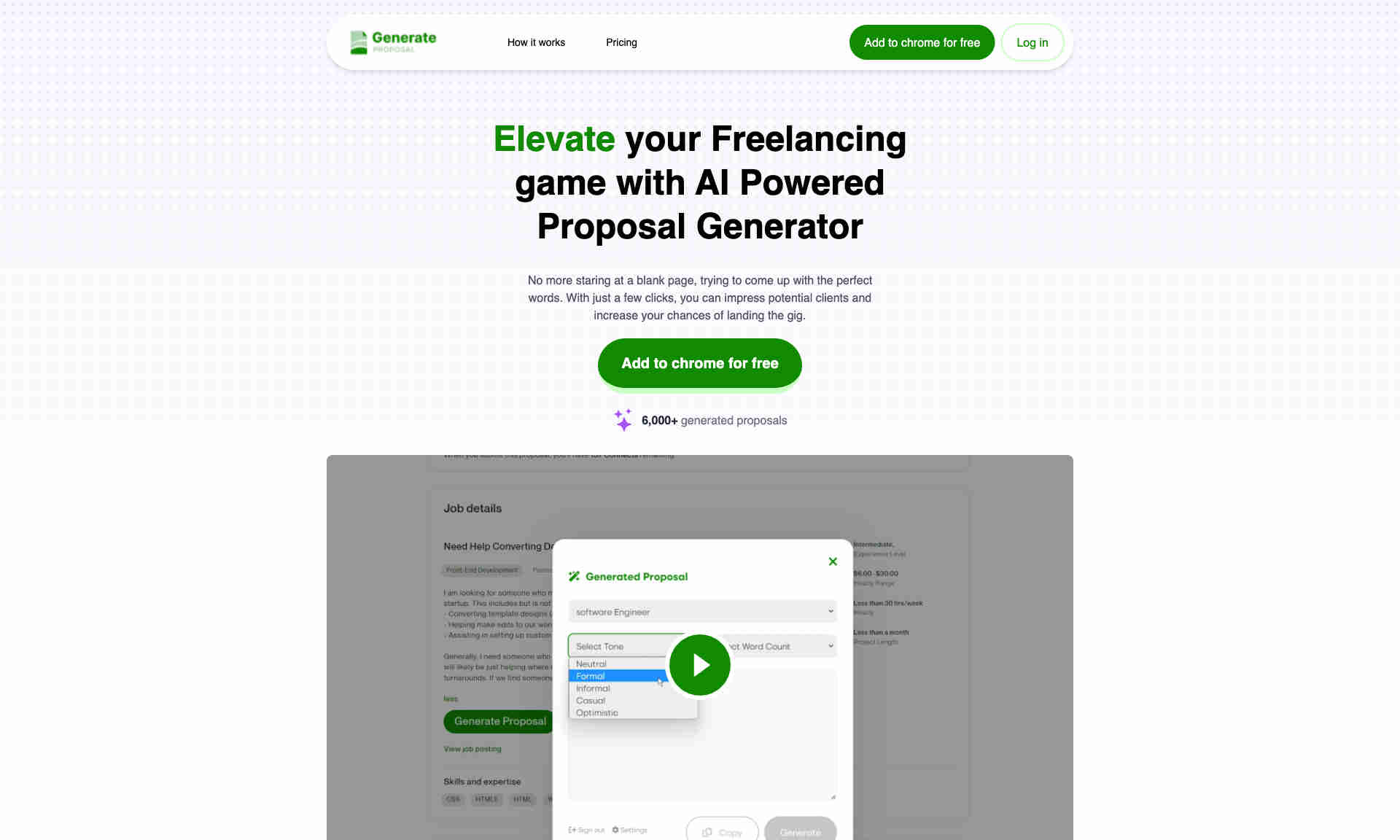 Generate Proposal Homepage