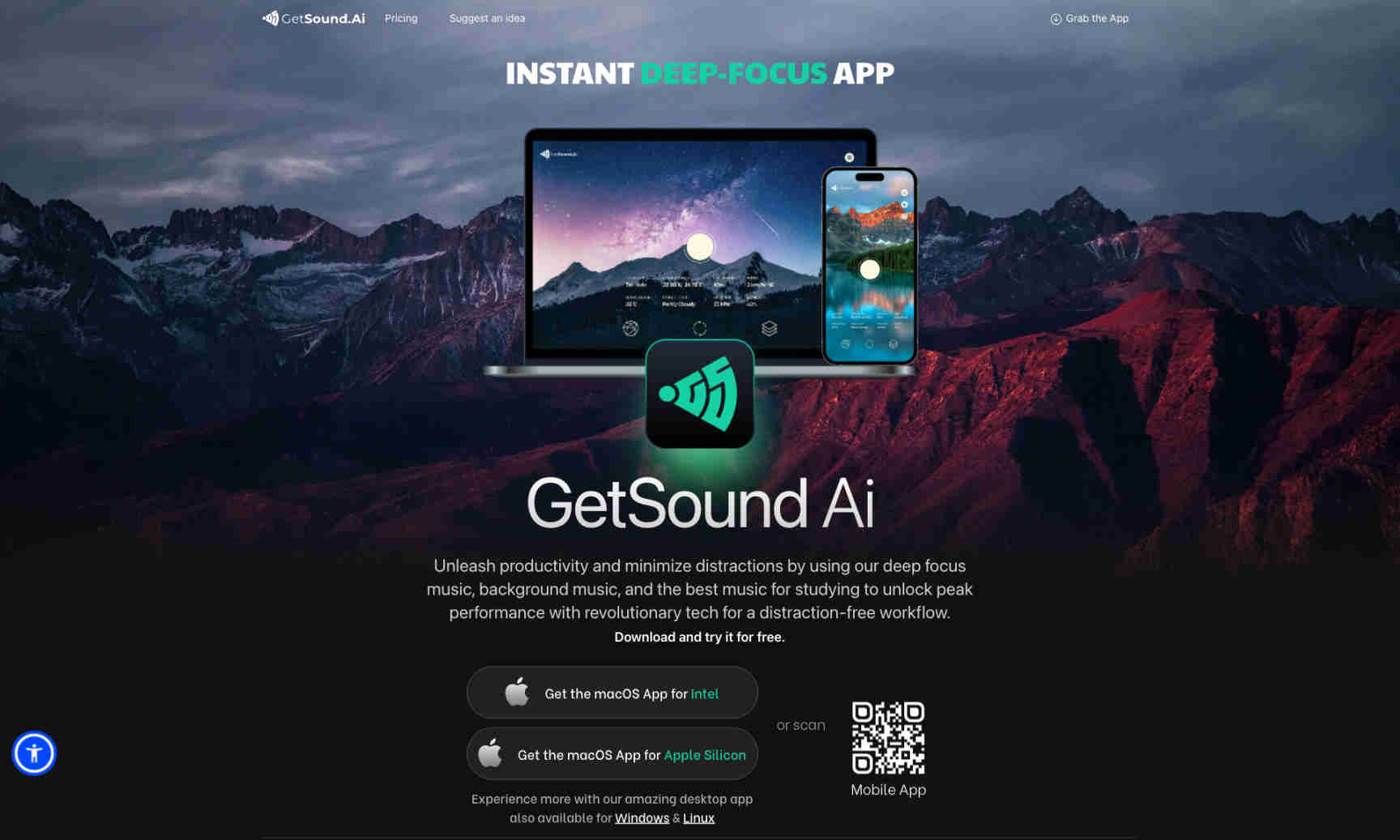 GetSound Ai Homepage