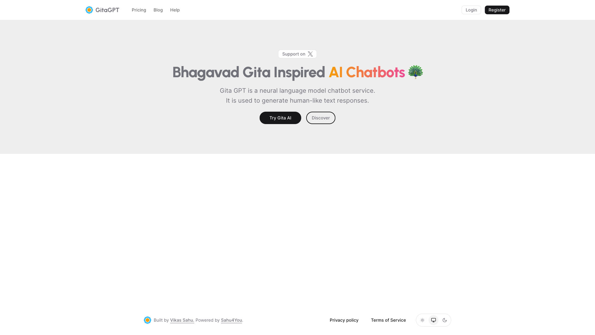 GitaGPT Homepage