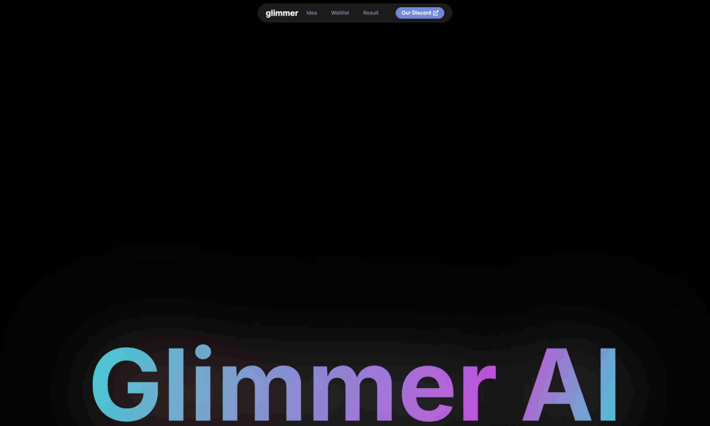 Glimmer AI Homepage