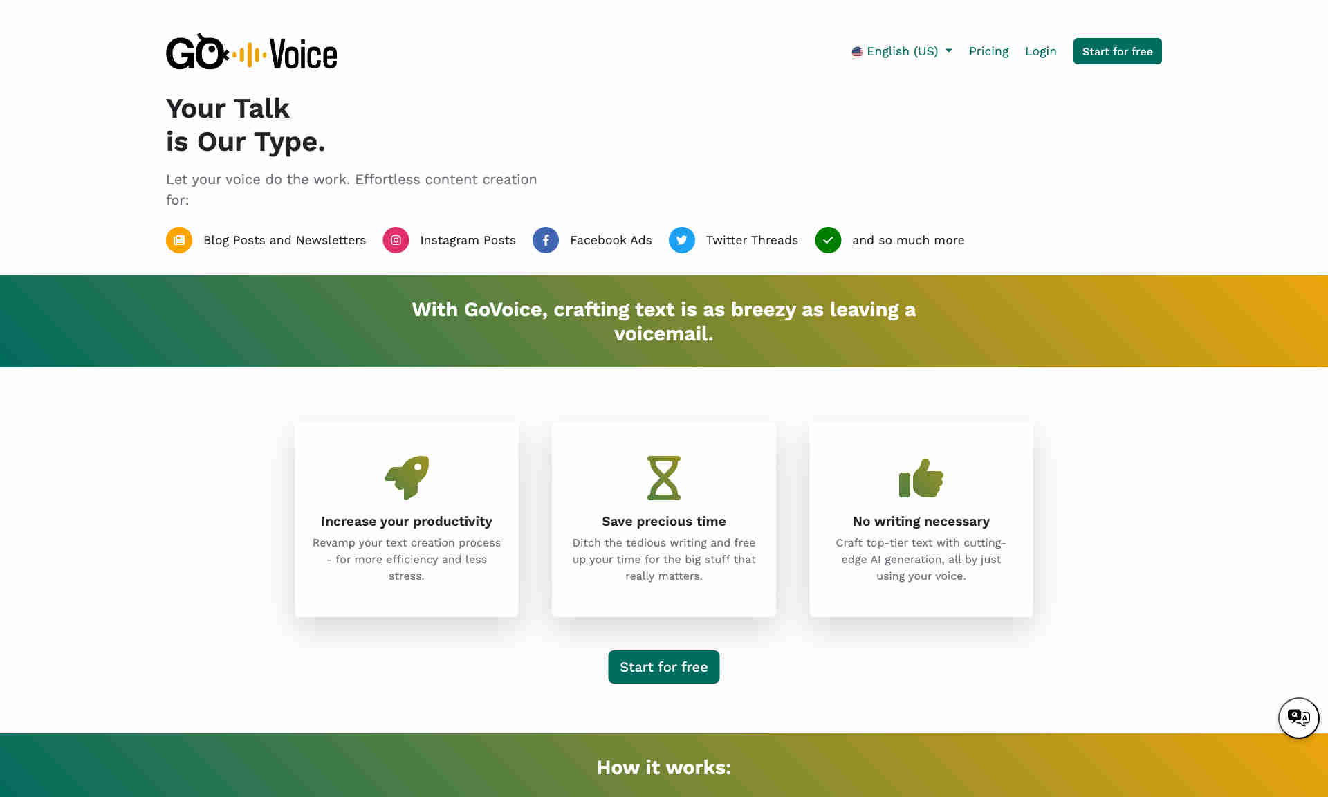 GoVoice Homepage