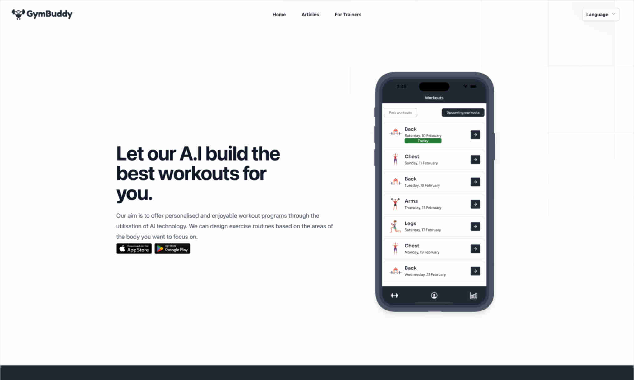 GymBuddy Homepage