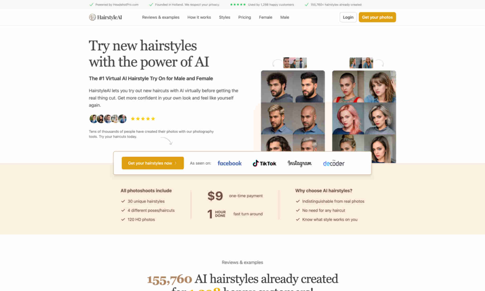 HairstyleAI Homepage