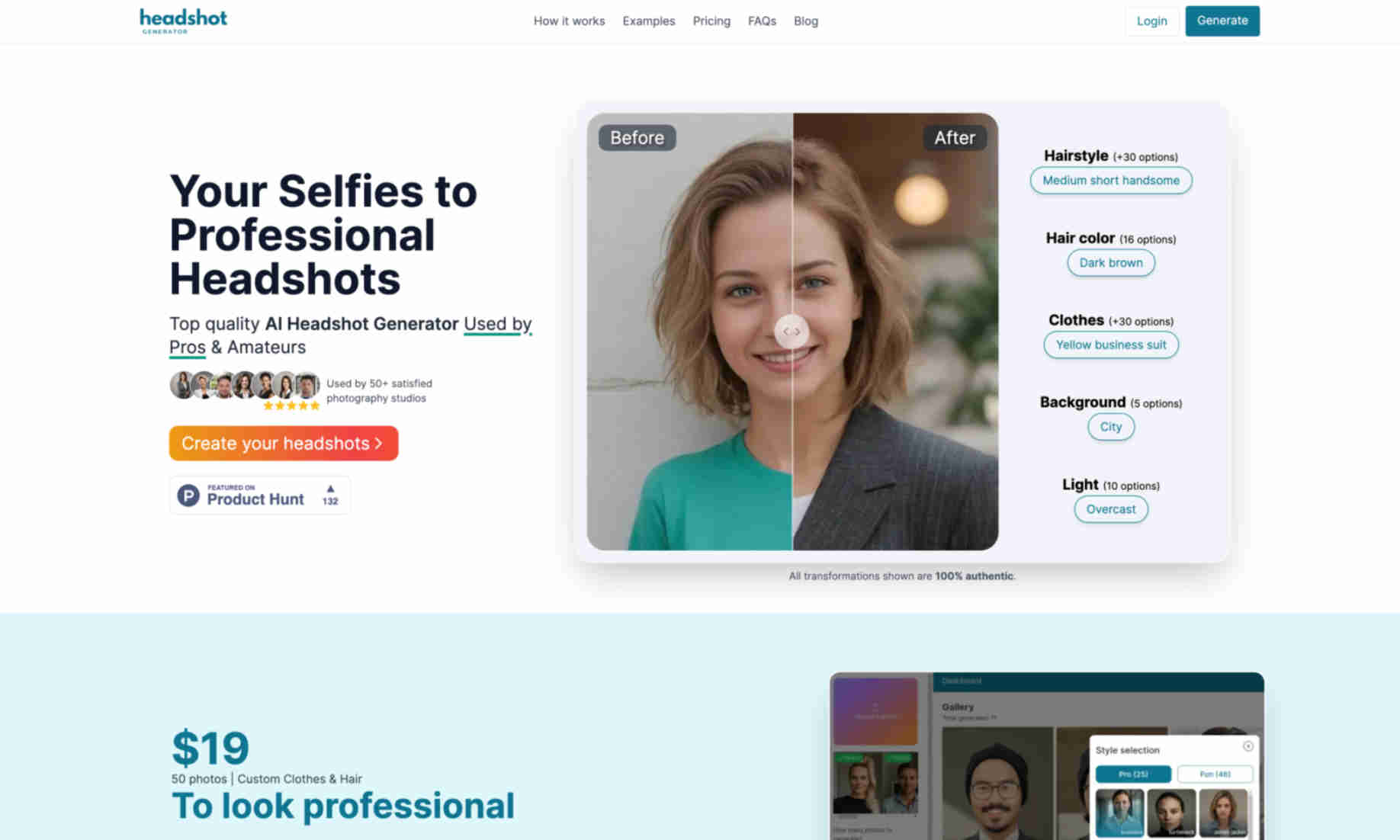 HeadshotPro Homepage