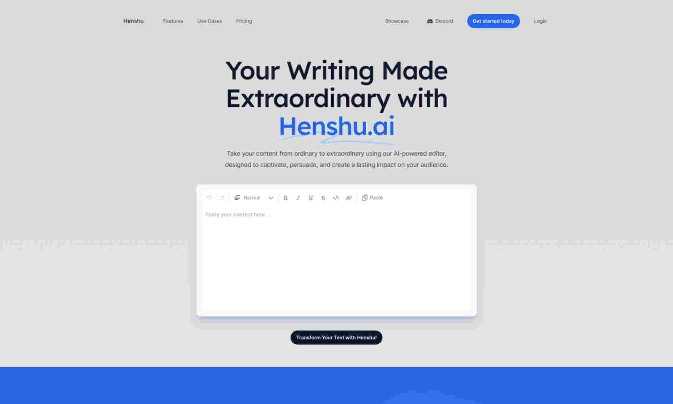 Henshu.ai Homepage