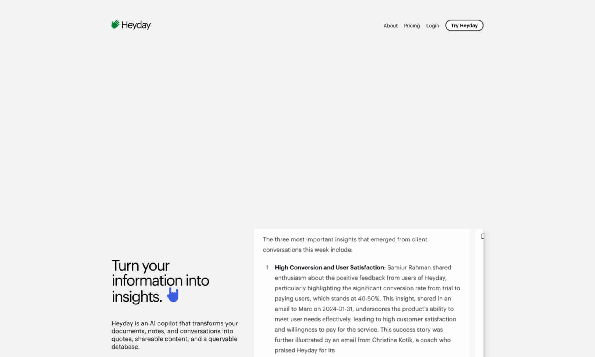 Heyday Homepage